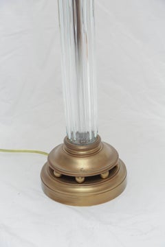 Vintage Chapman Neoclassical Table Lamp, Glass & Brass, 20th Century