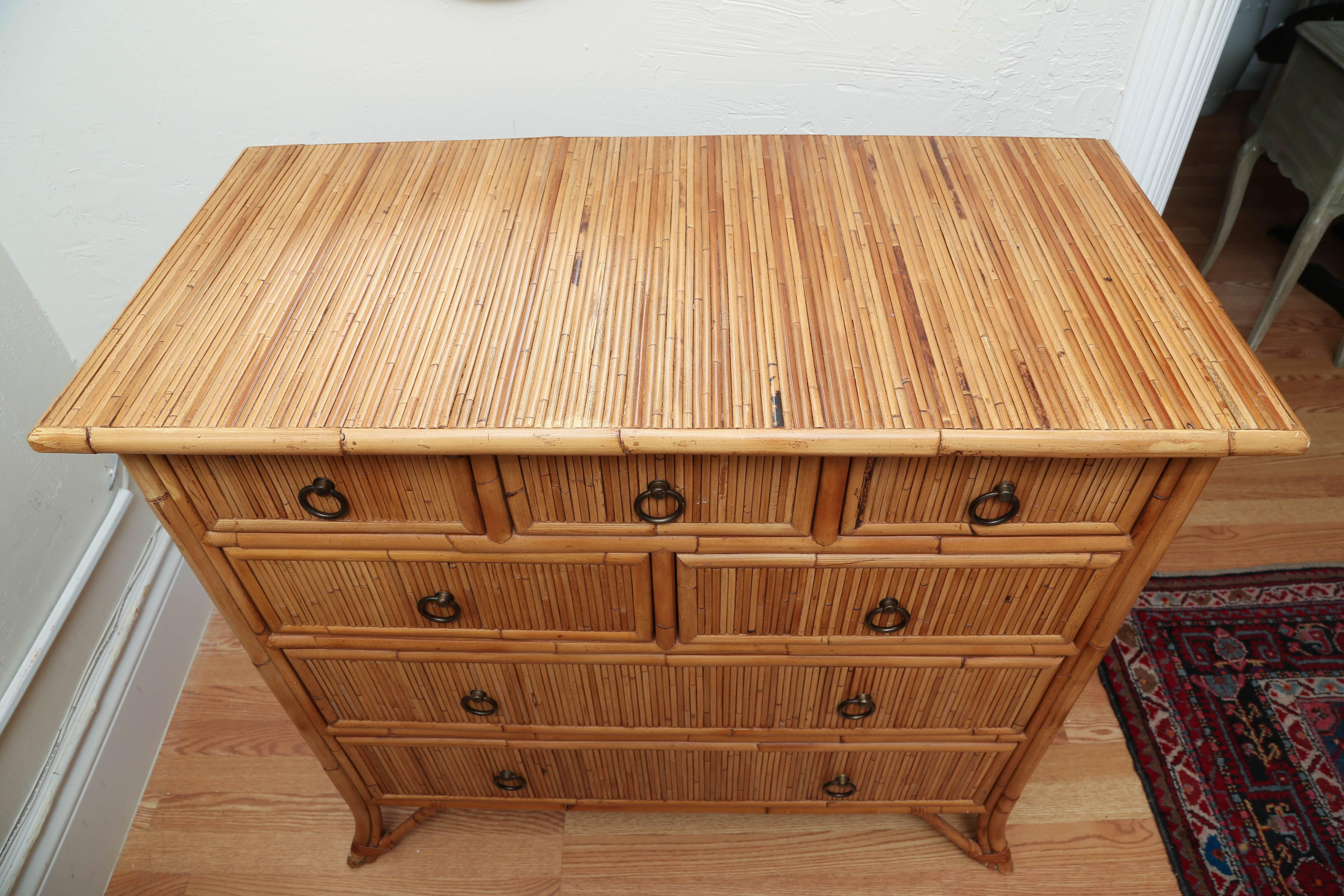 Pencil Bamboo Dresser by Baker In Good Condition In West Palm Beach, FL