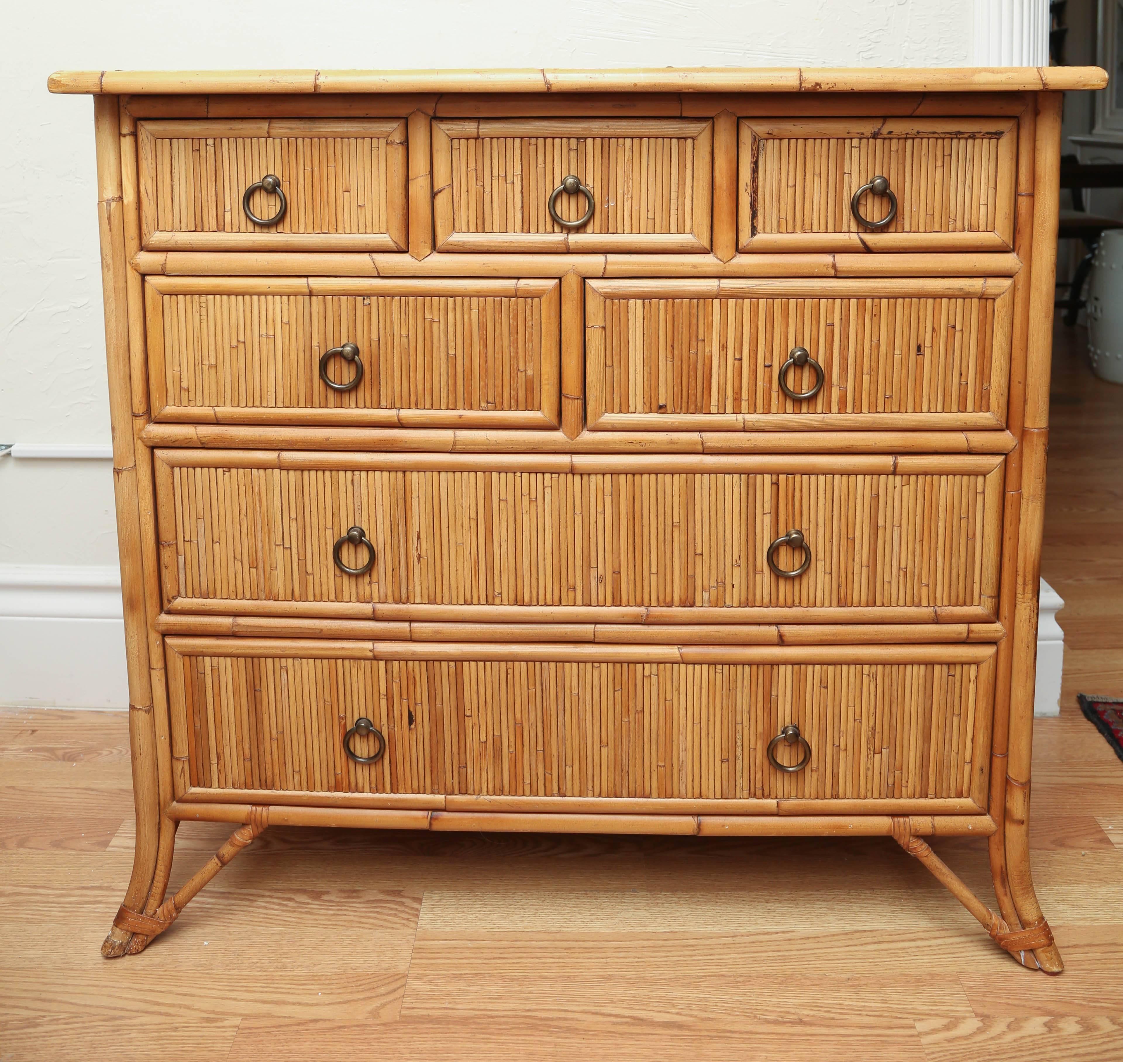 20th Century Pencil Bamboo Dresser by Baker