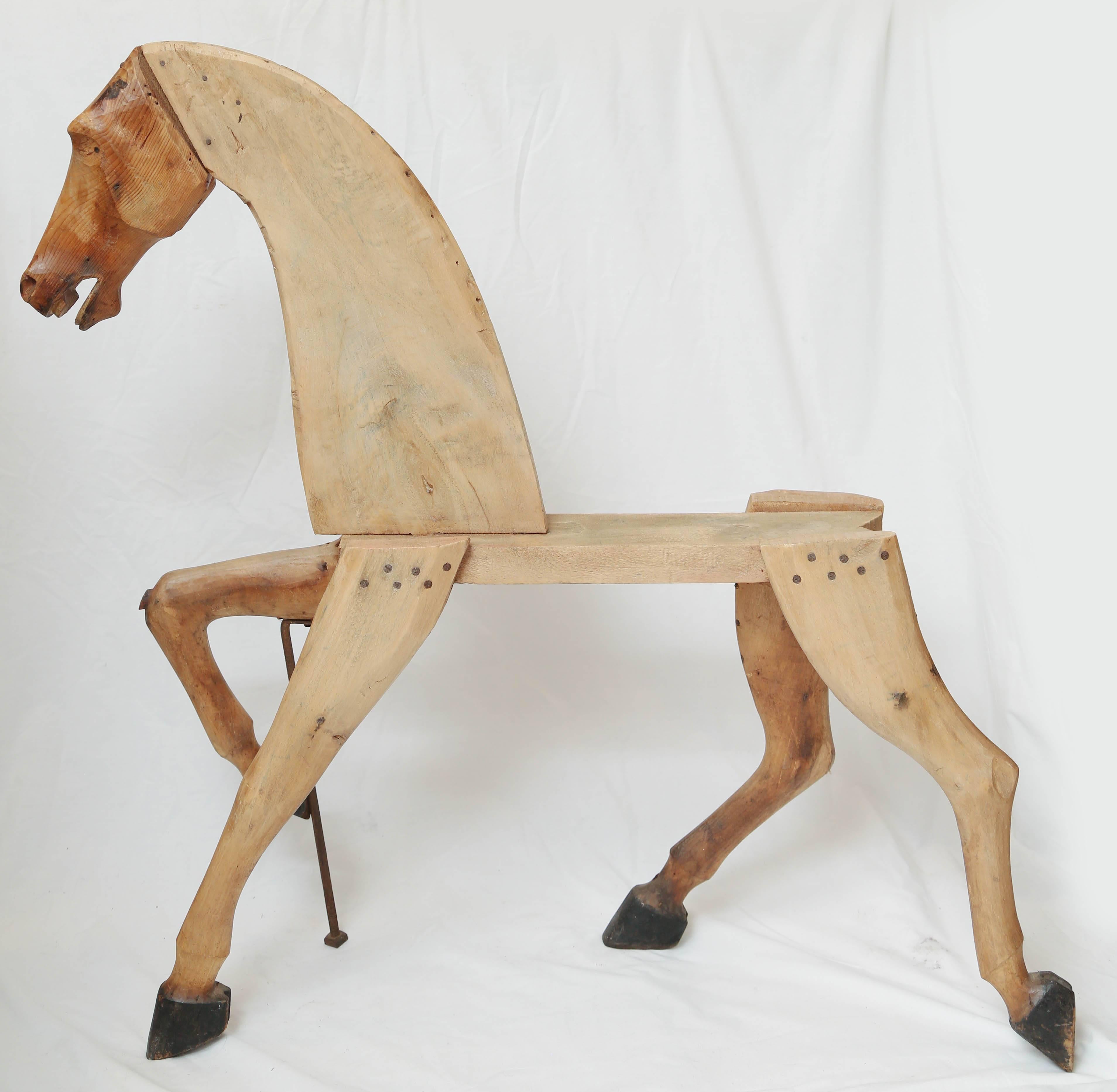20th Century Folk Art Wood Horse