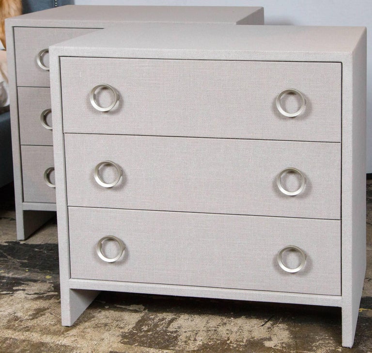 Linen Wrapped Dresser at 1stDibs