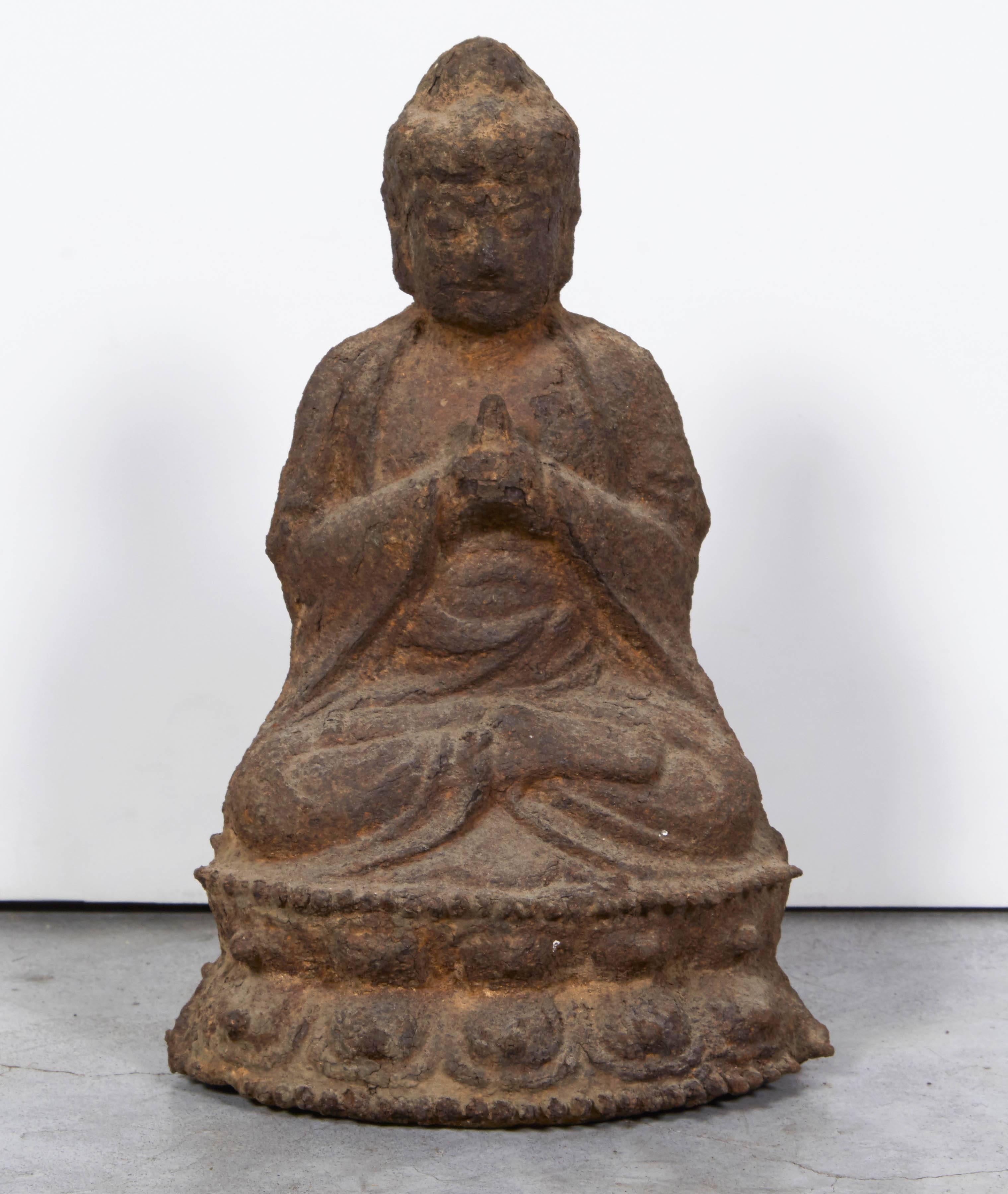 A nicely cast 19th century iron Chinese Buddha with a very peaceful presence. A spiritual piece that shows it's age and is interesting from every angle.
BH500.
a b h a y a