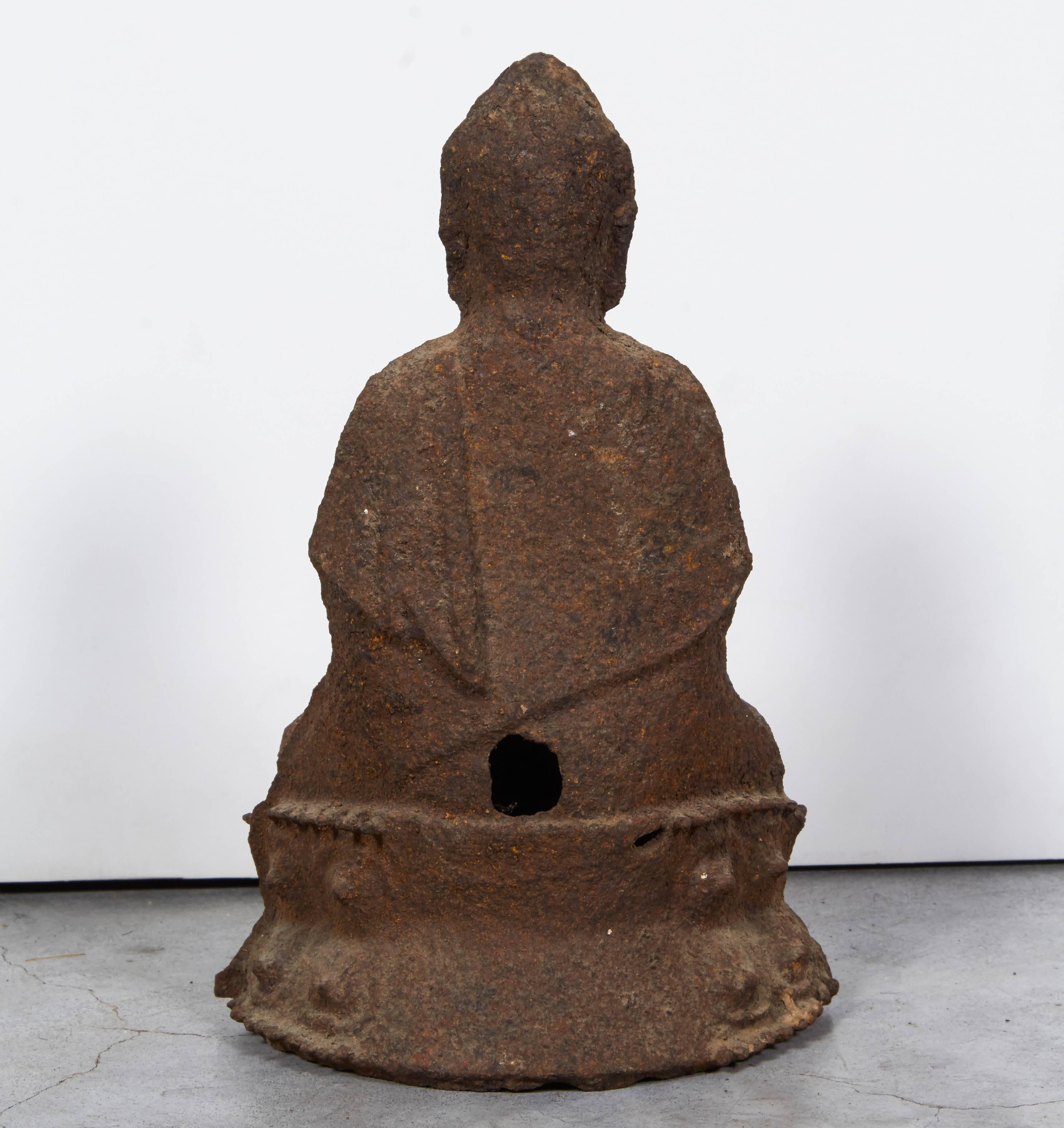 19th Century Cast Iron Chinese Buddha 2