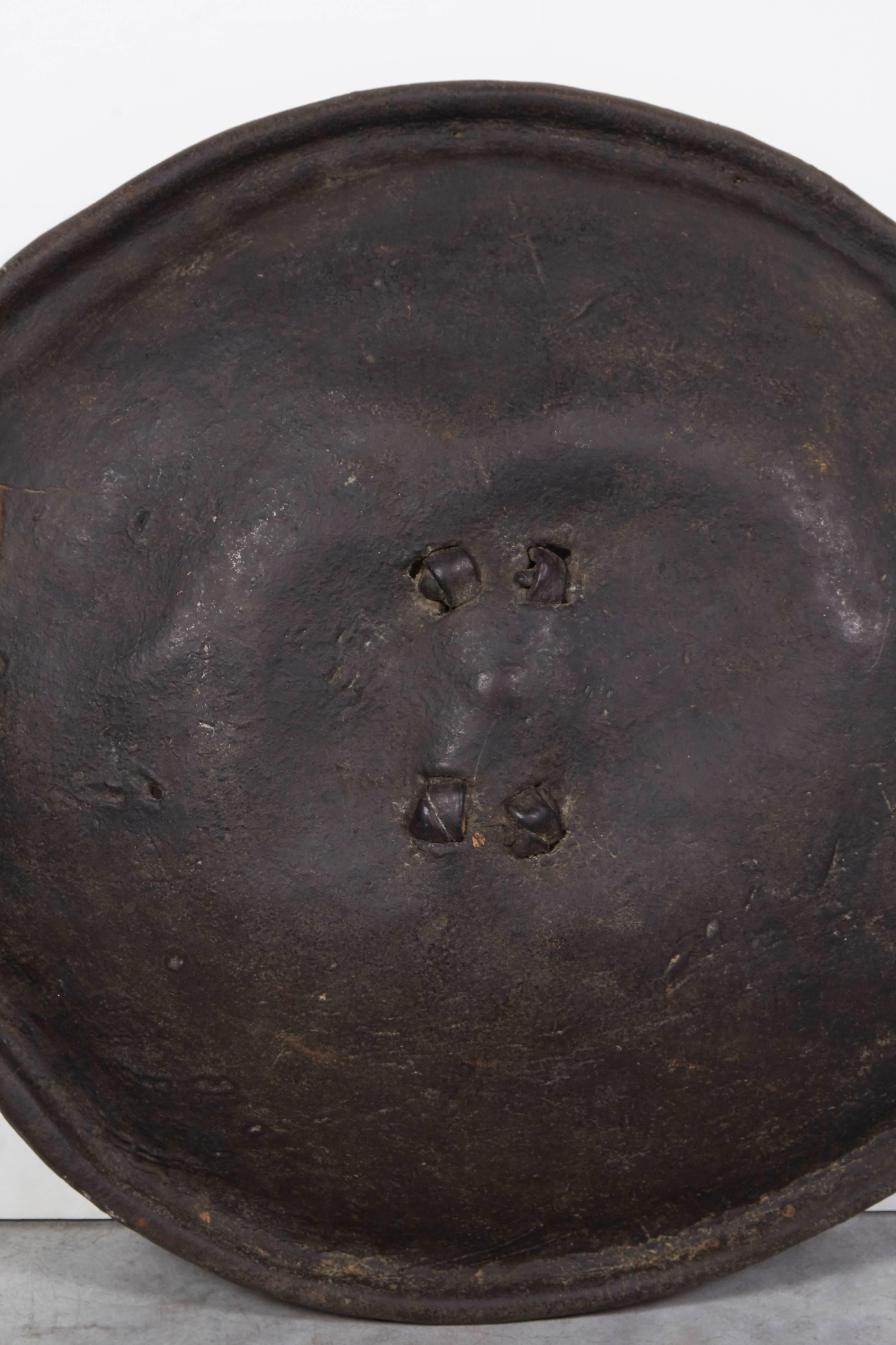 Antique Ethiopian Hide Shield In Fair Condition For Sale In New York, NY
