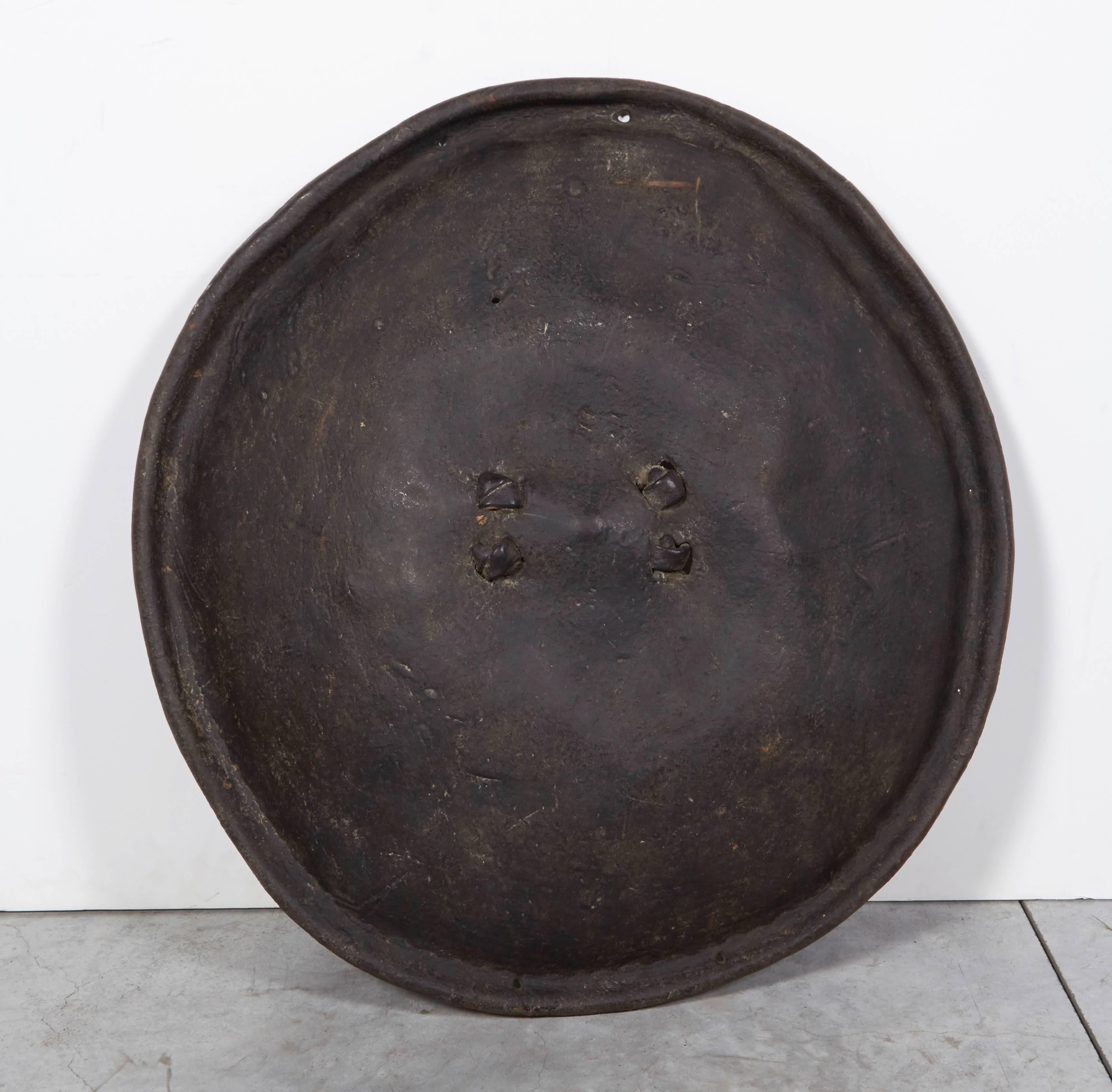 Antique Ethiopian Hide Shield In Fair Condition For Sale In New York, NY