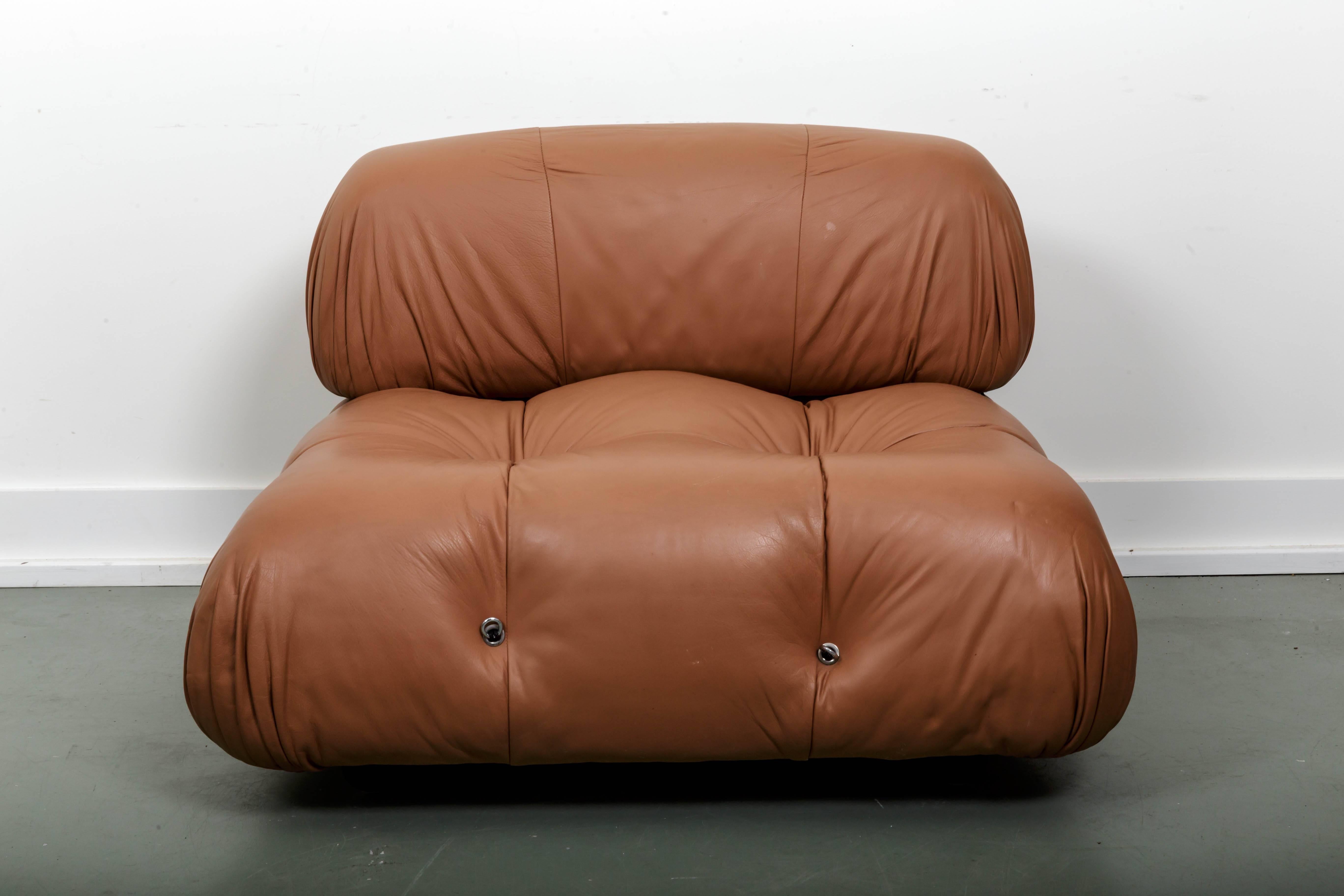 Mid-Century Modern C&B Italia, Camaleonda Leather Sectional Sofa