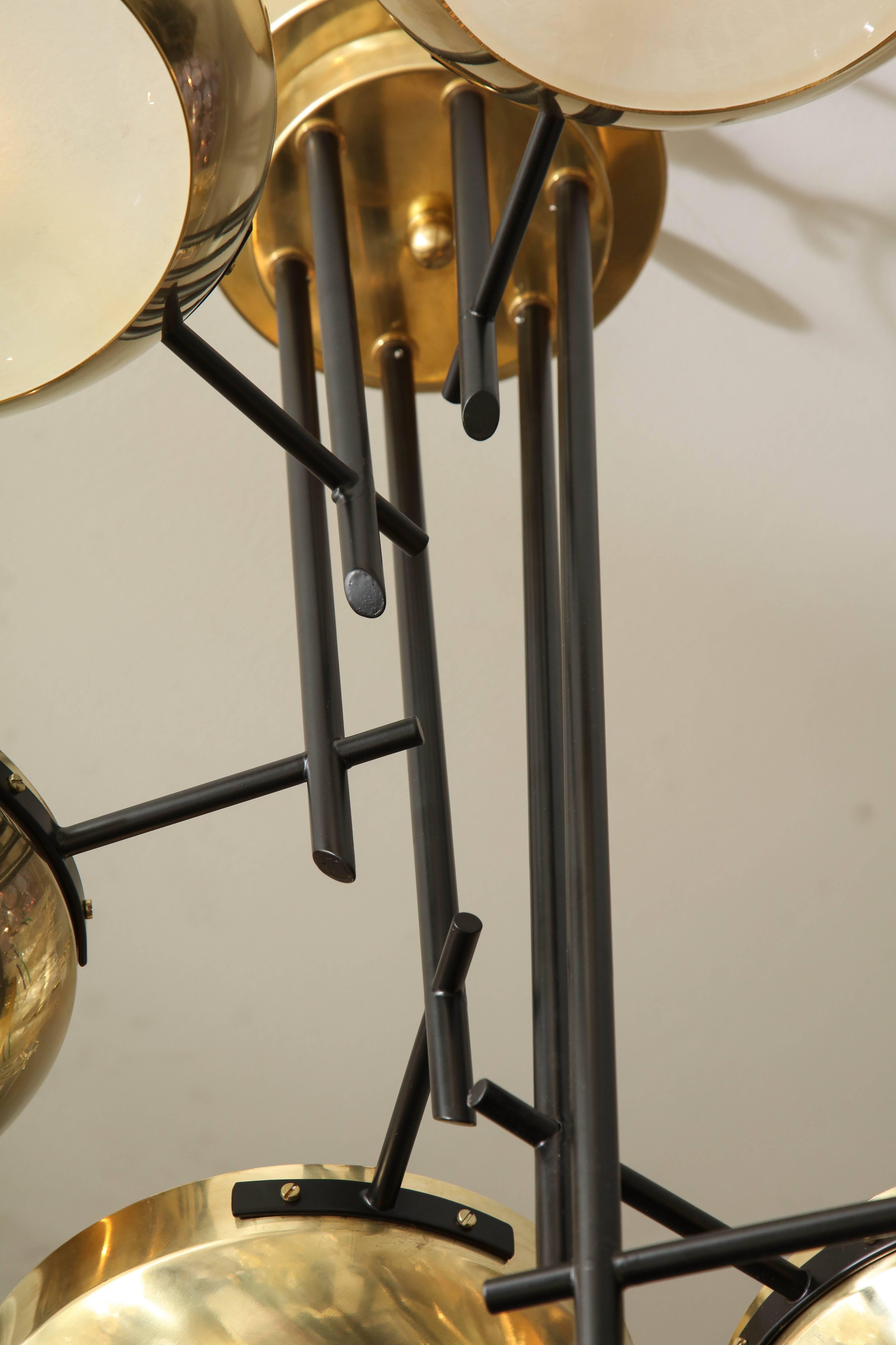 XXI secolo e contemporaneo Six-Arm Ceiling Light in the Manner of Stilnovo in vendita