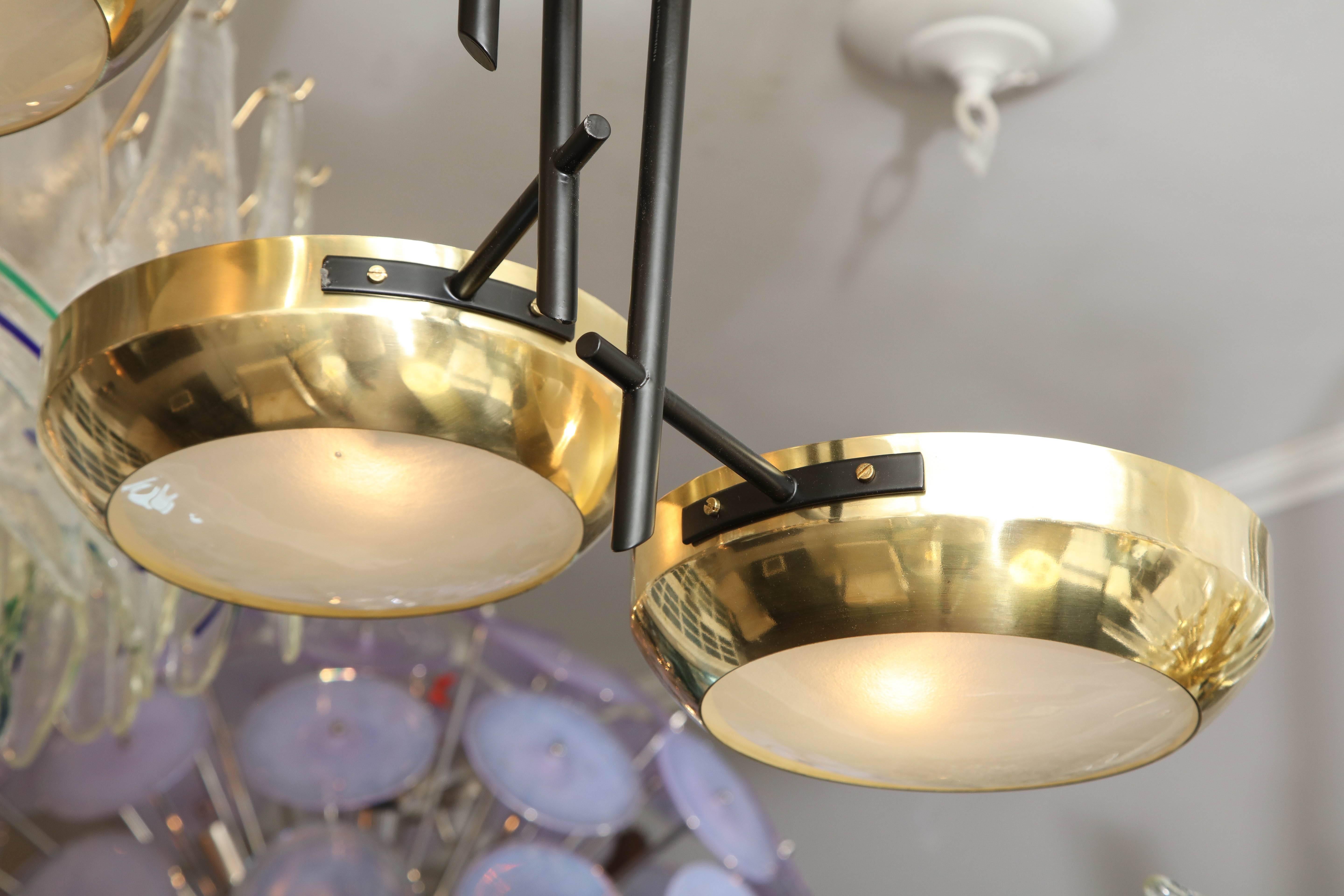 Six-Arm Ceiling Light in the Manner of Stilnovo In Excellent Condition In New York, NY