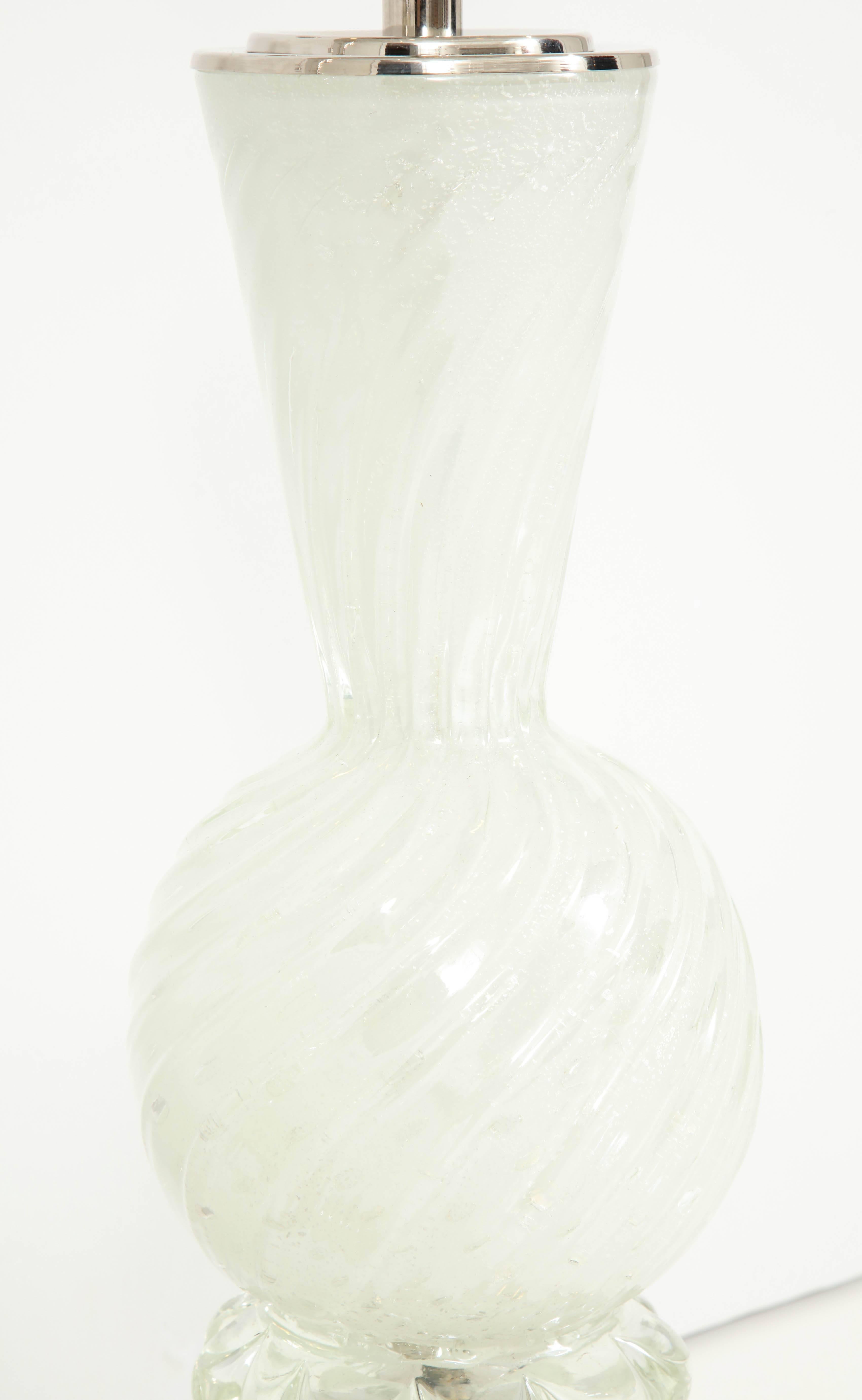 italien Paire de lampes Murano Barovier&Toso en vente