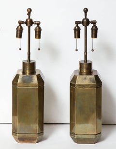 Pair of Brass Lamps by Chapman