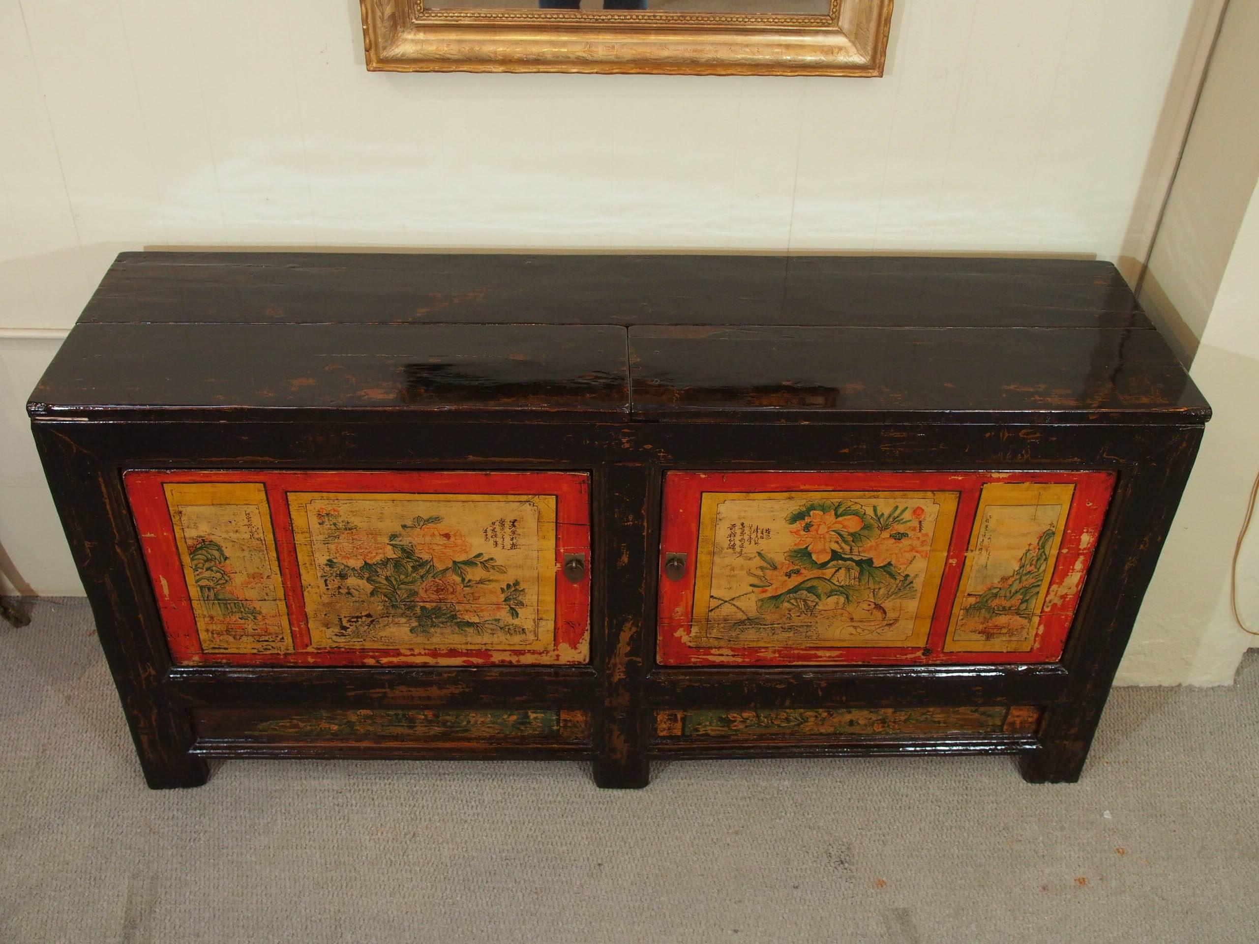 vintage chinese rice cabinet