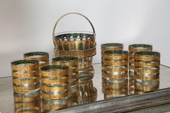 SALE! SALE!SALE! COCKTAIL SET with  Ice Bucket and Eight Tumblers, Rich Gilt
