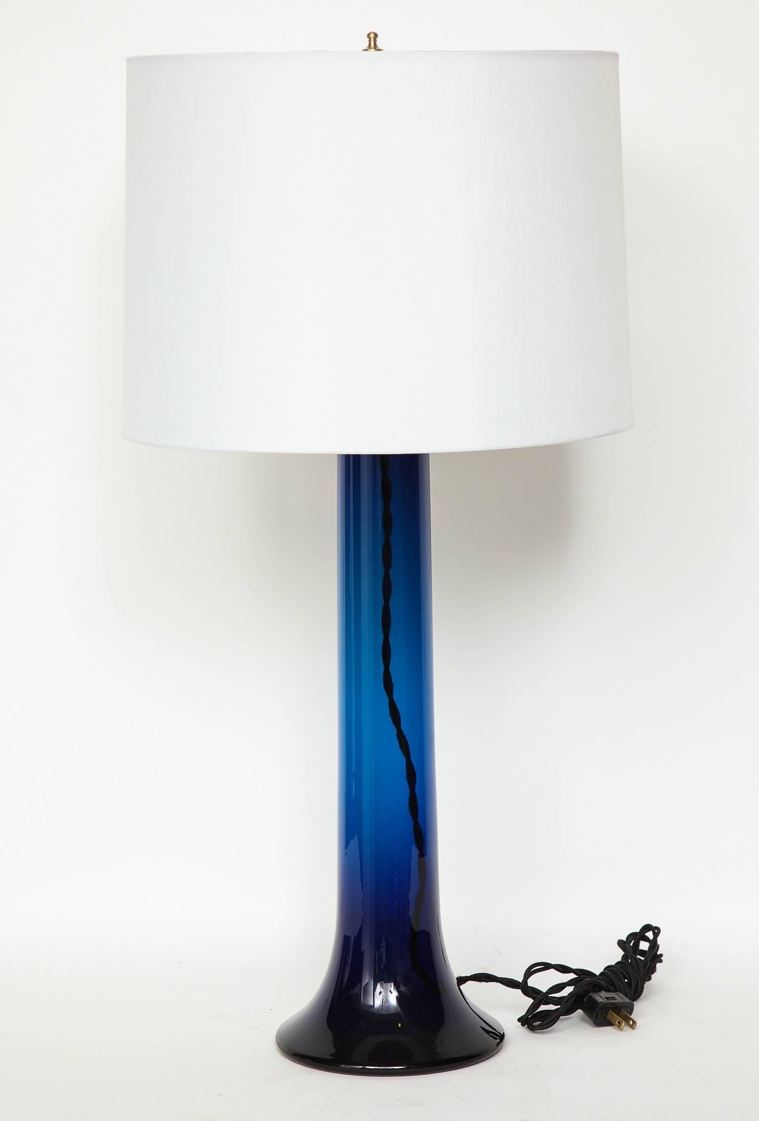Scandinavian Modern Luxus Midnight Blue Glass Lamps