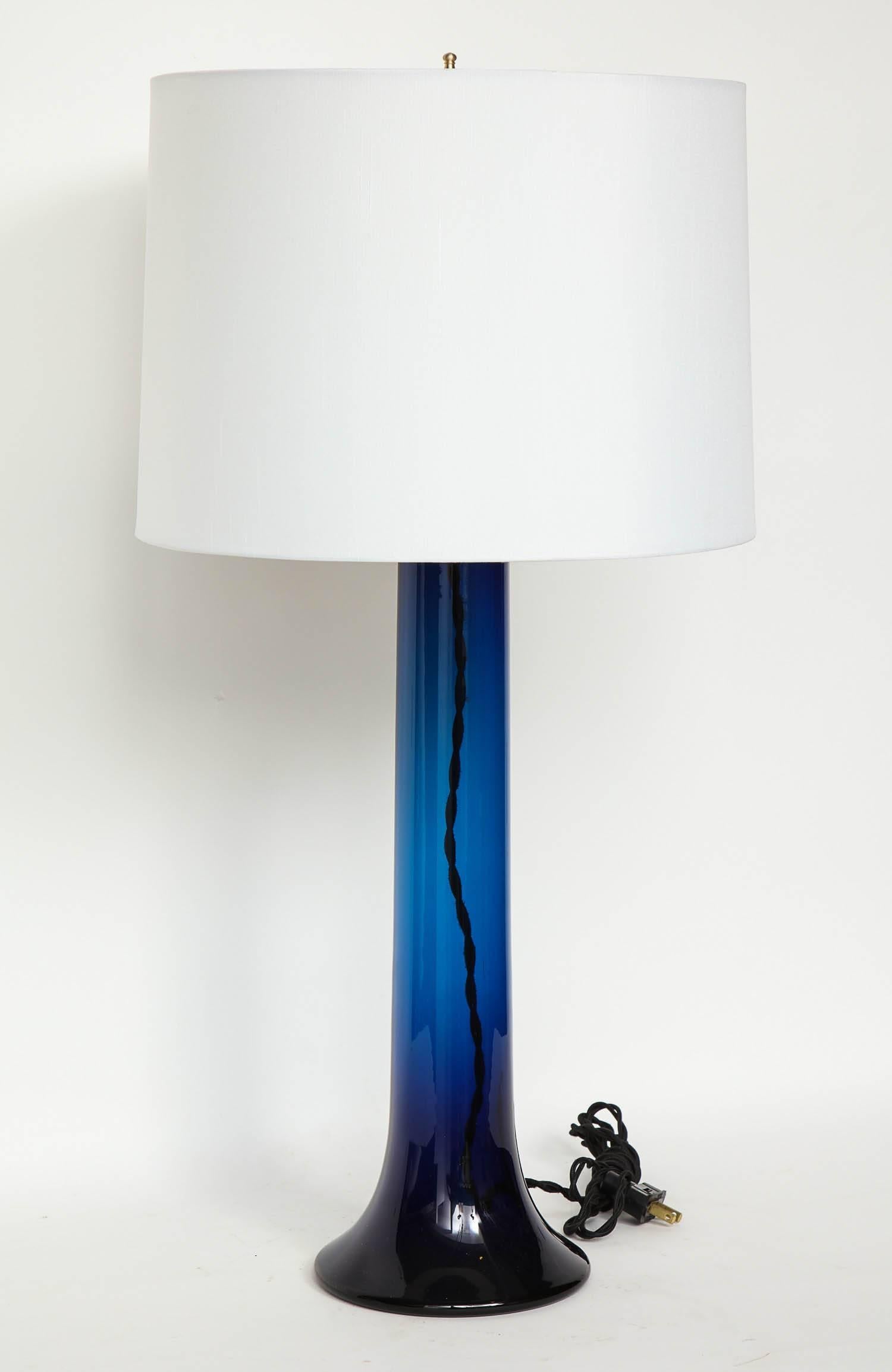 Swedish Luxus Midnight Blue Glass Lamps