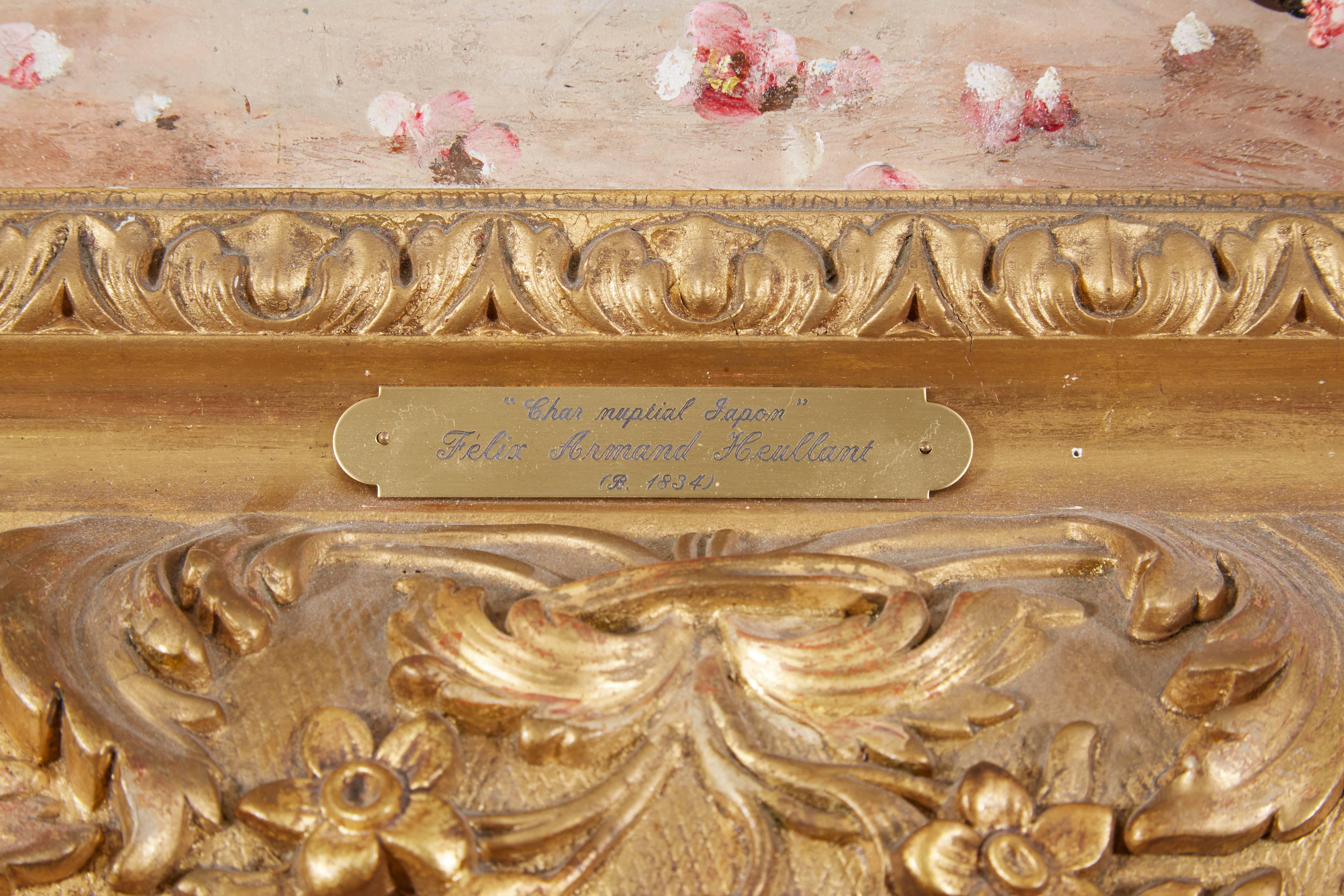 Exceptional French Japonisme Oil on Panel Painting by Felix Armand Heullant In Excellent Condition In Queens, NY