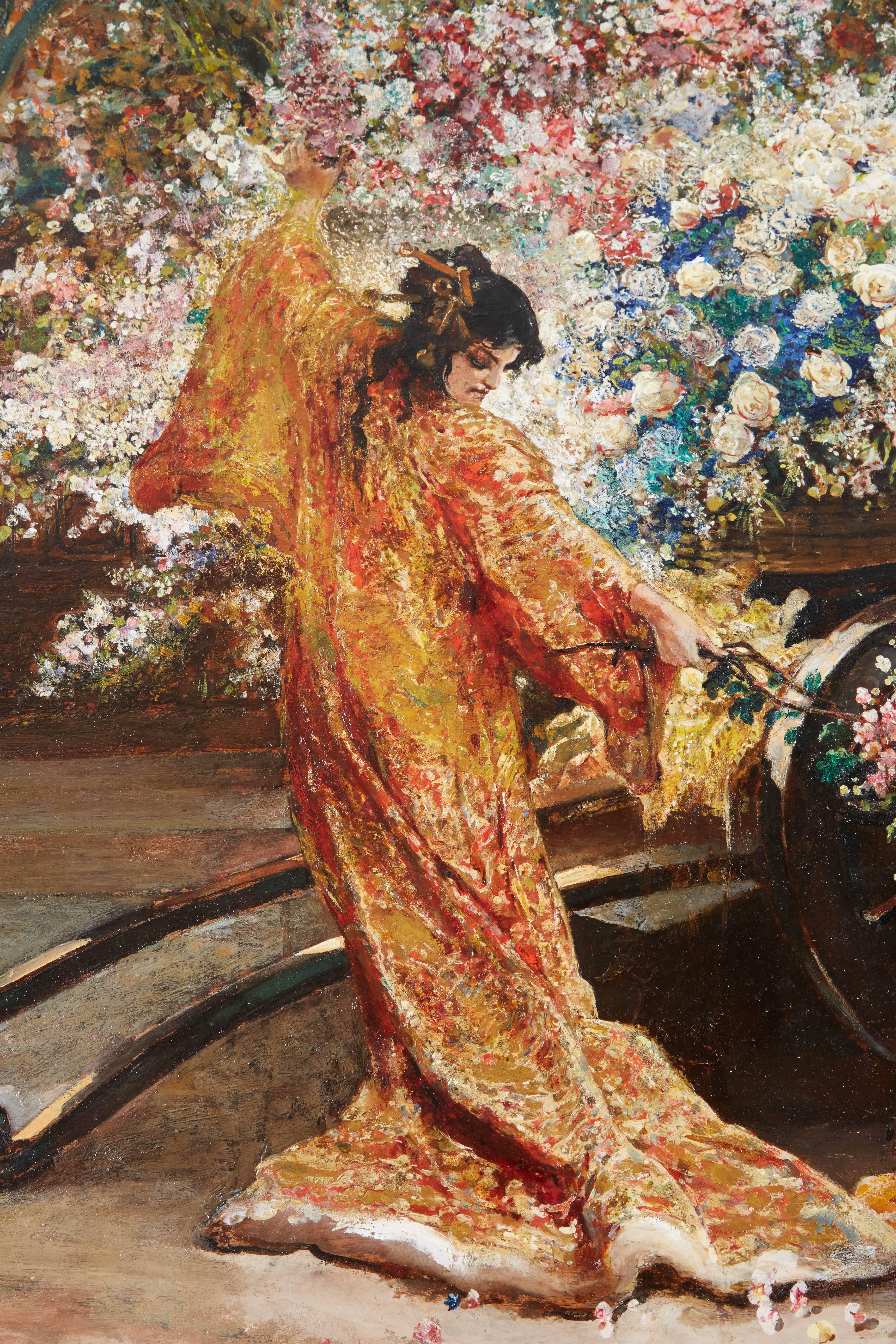 Exceptional French Japonisme Oil on Panel Painting by Felix Armand Heullant 2
