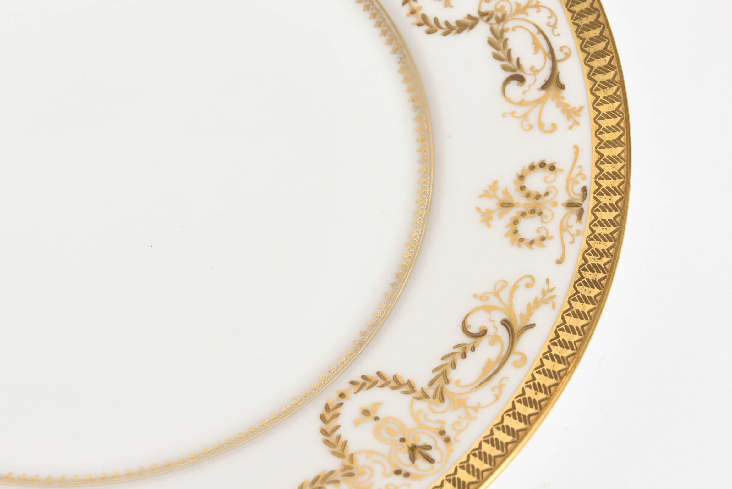 antique plates with gold trim