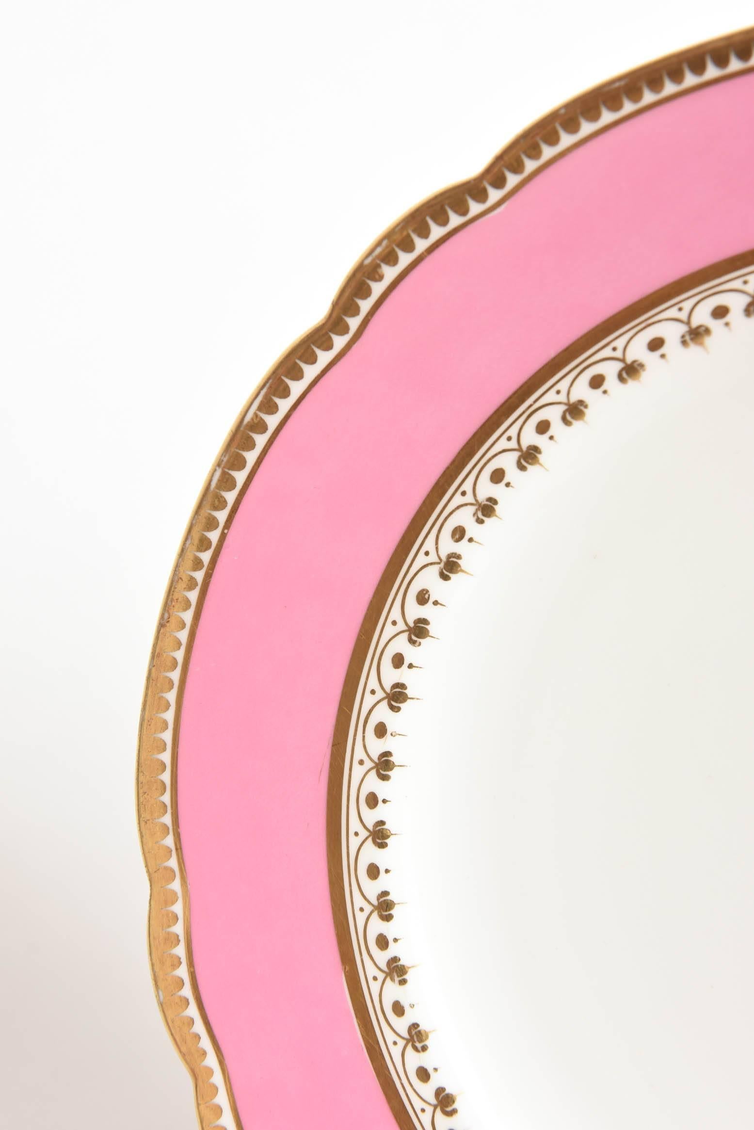 pink dessert plates