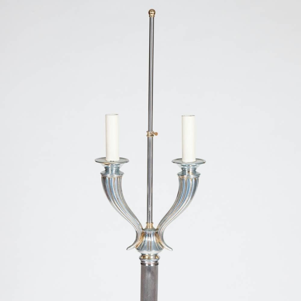 Pair of Art Deco Style Aluminium Floor Lamps In Good Condition For Sale In London, GB
