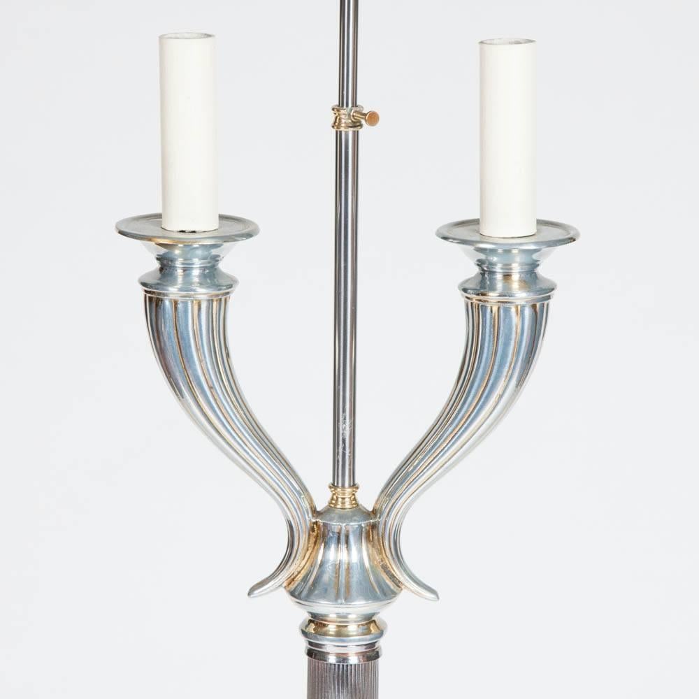 20th Century Pair of Art Deco Style Aluminium Floor Lamps For Sale