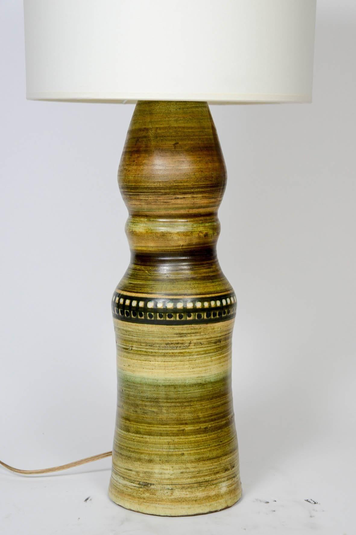 Mid-Century Modern Tall Vallauris Ceramic Table Lamp