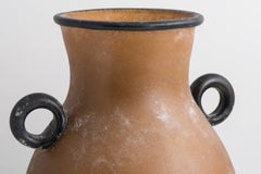 Alessandro Barbaro Murano glass vase with black lion masks, Italy 2016