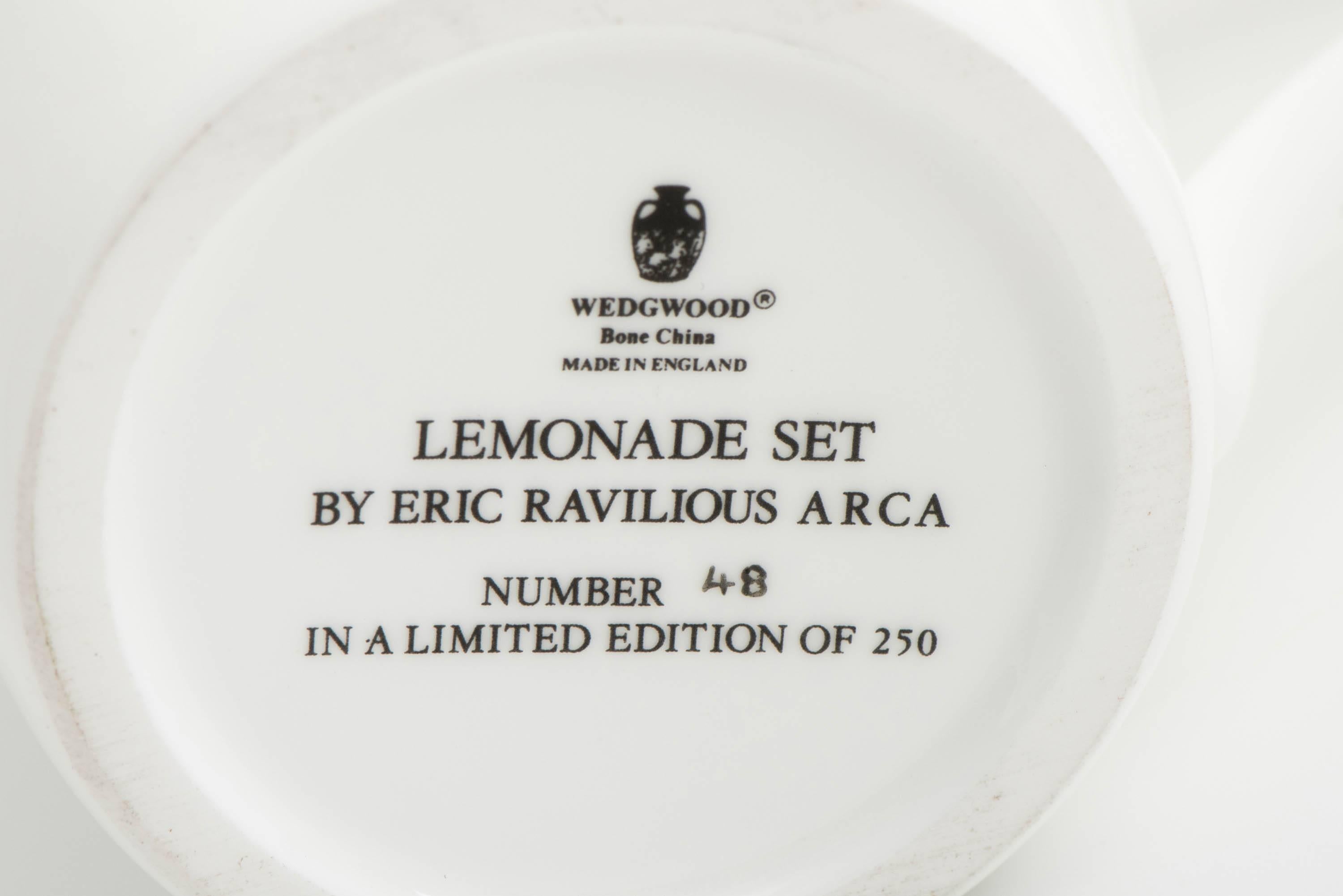 Wedgwood Porcelain Lemonade Set by Eric Ravilious, England 1986 In Excellent Condition For Sale In Macclesfield, Cheshire
