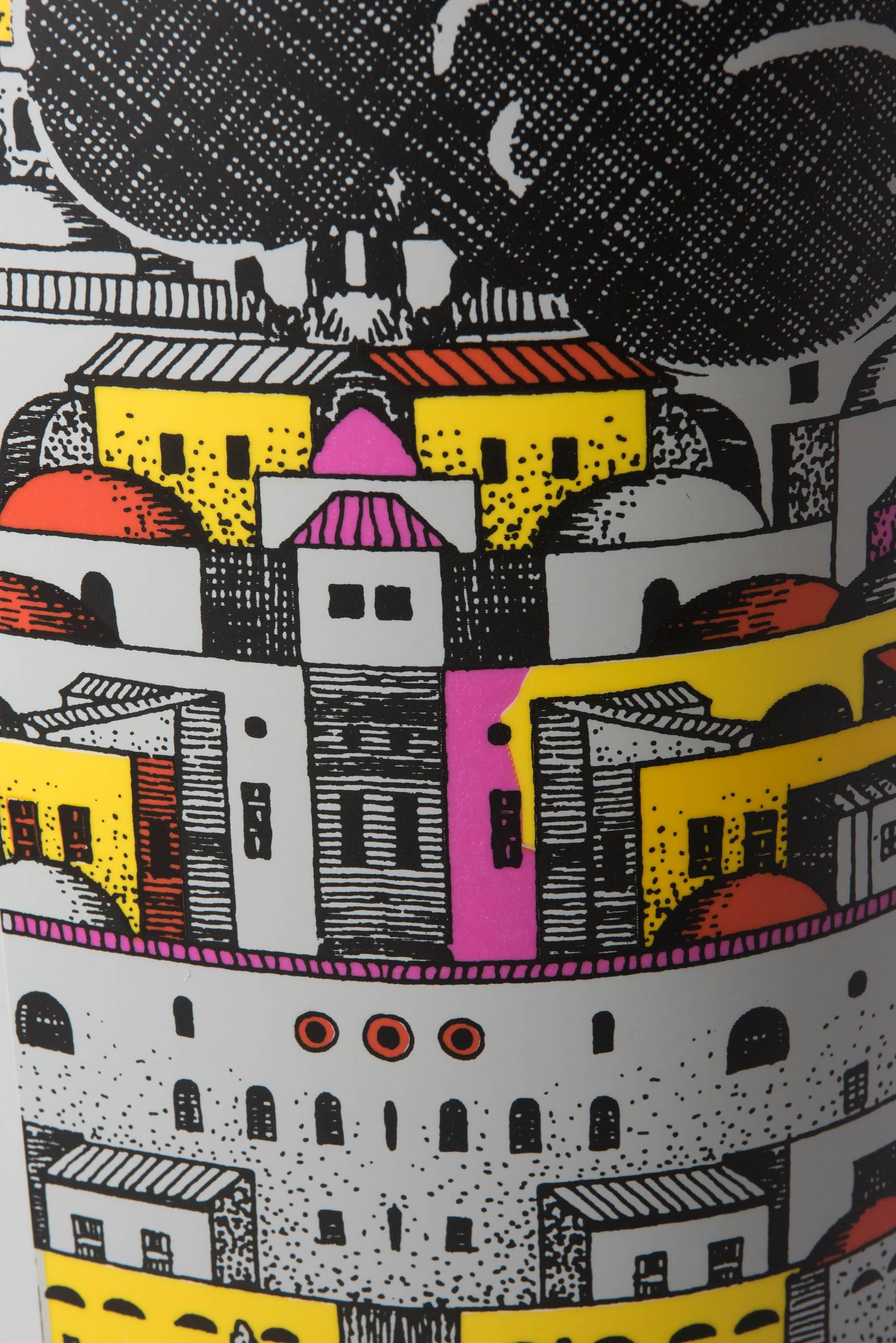 Late 20th Century Barnaba Fornasetti large perspex floor lamp Jerusalem by Night, Italy circa 1995