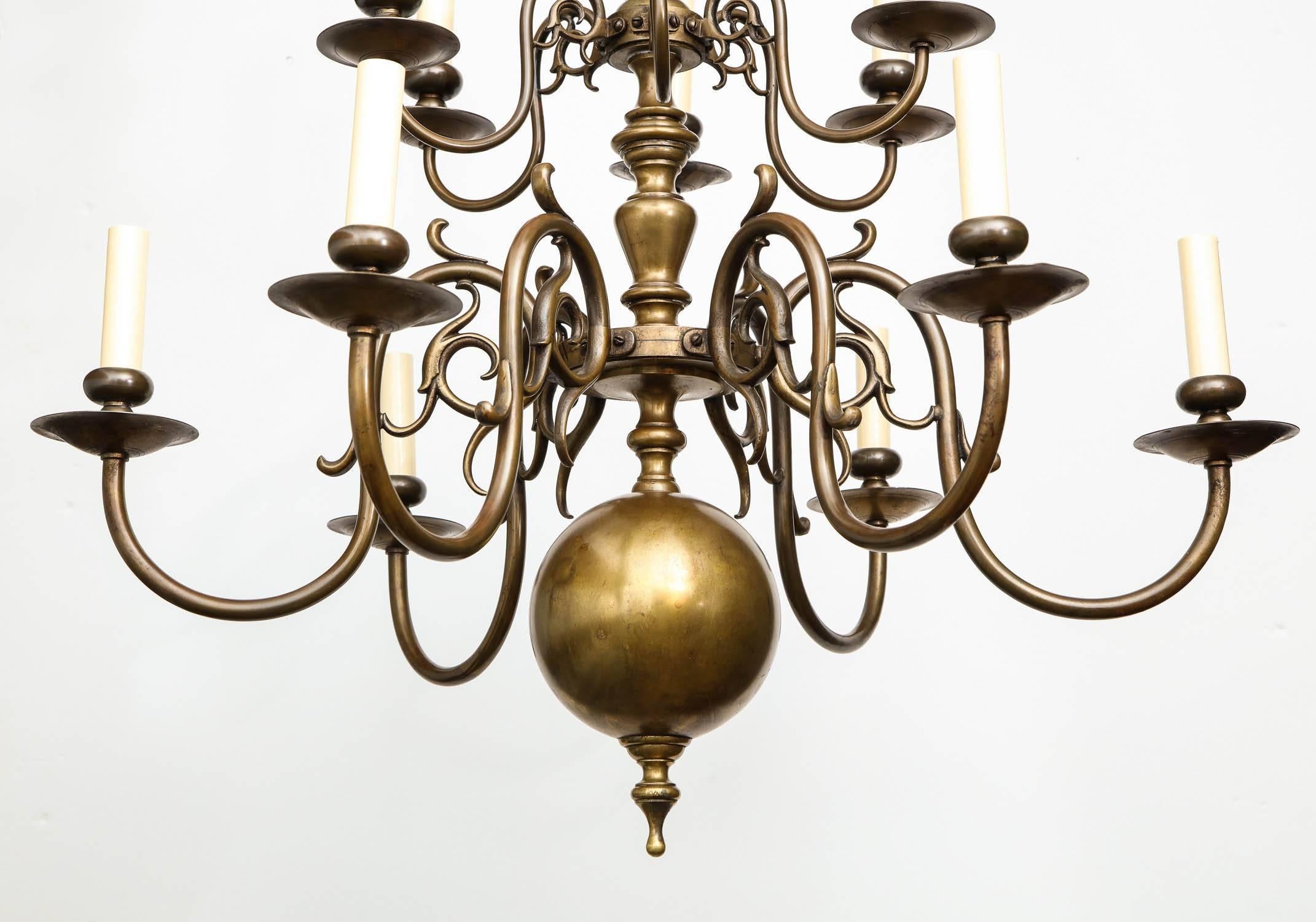 Baroque Brass Twelve-Light Chandelier