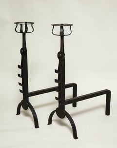 Pair of English Cotswold School Andirons