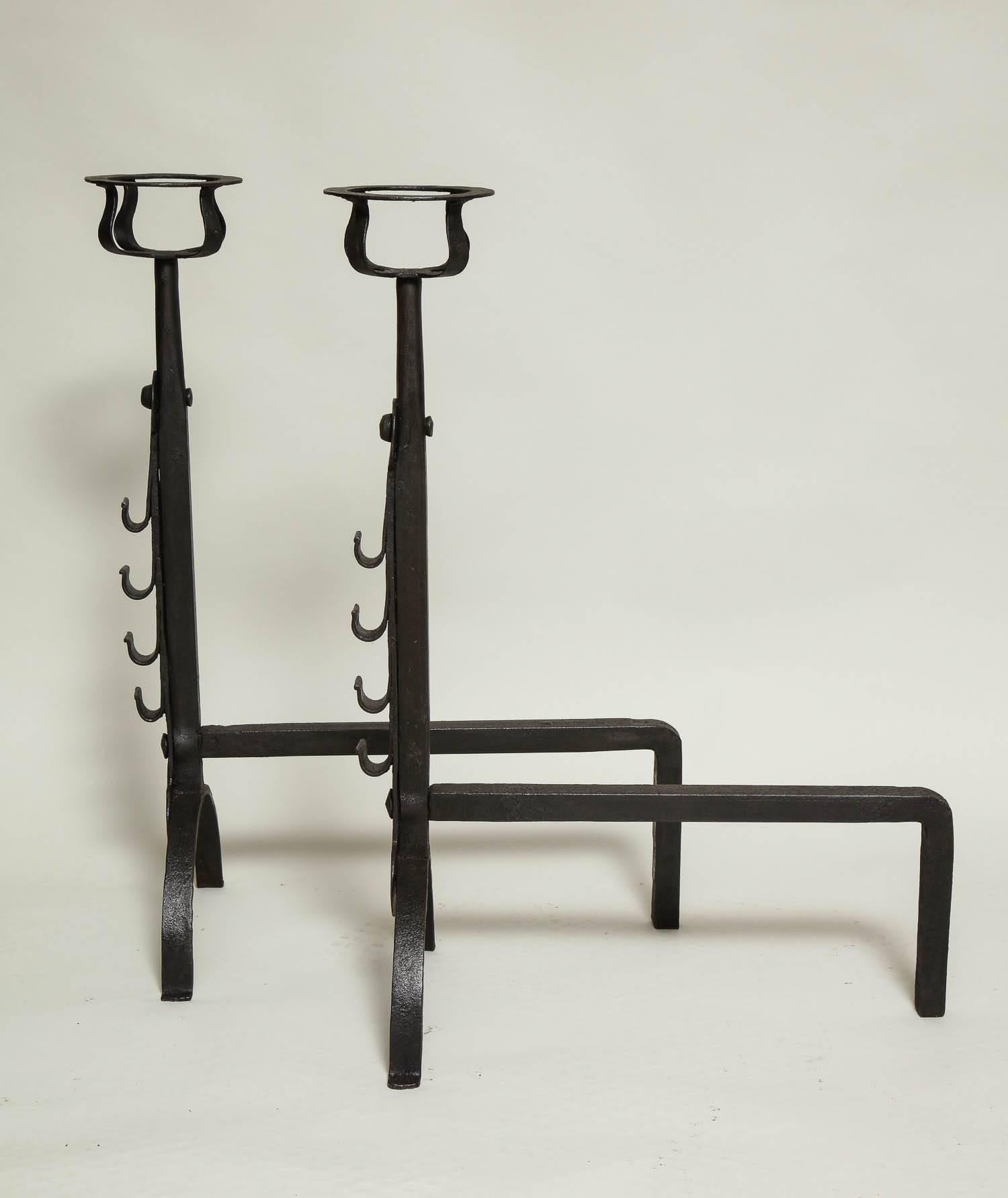 Pair of English Cotswold School Andirons 1