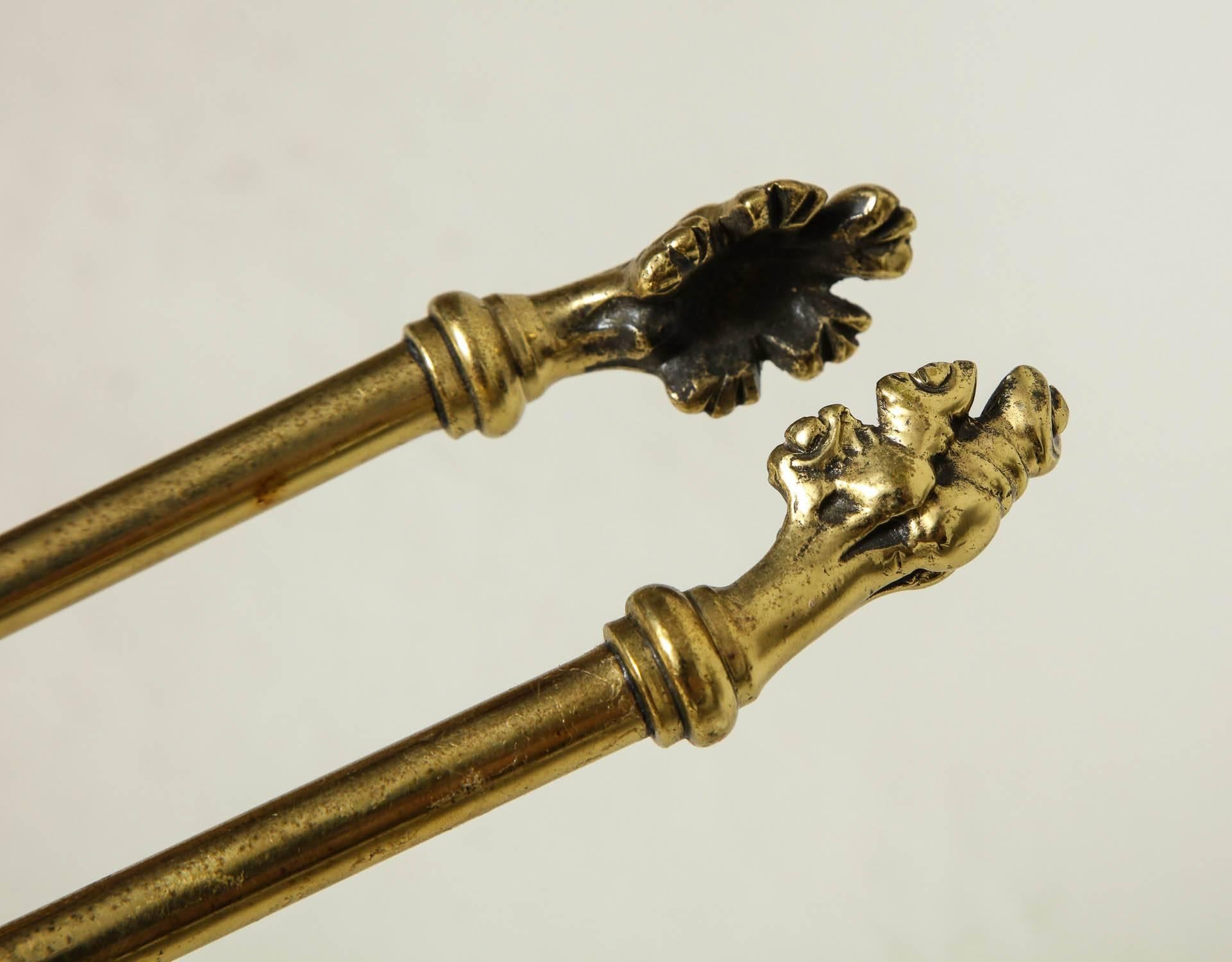 Late 19th Century Set of Brass Fire Tools