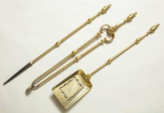 Set of Georgian Brass Fire Tools