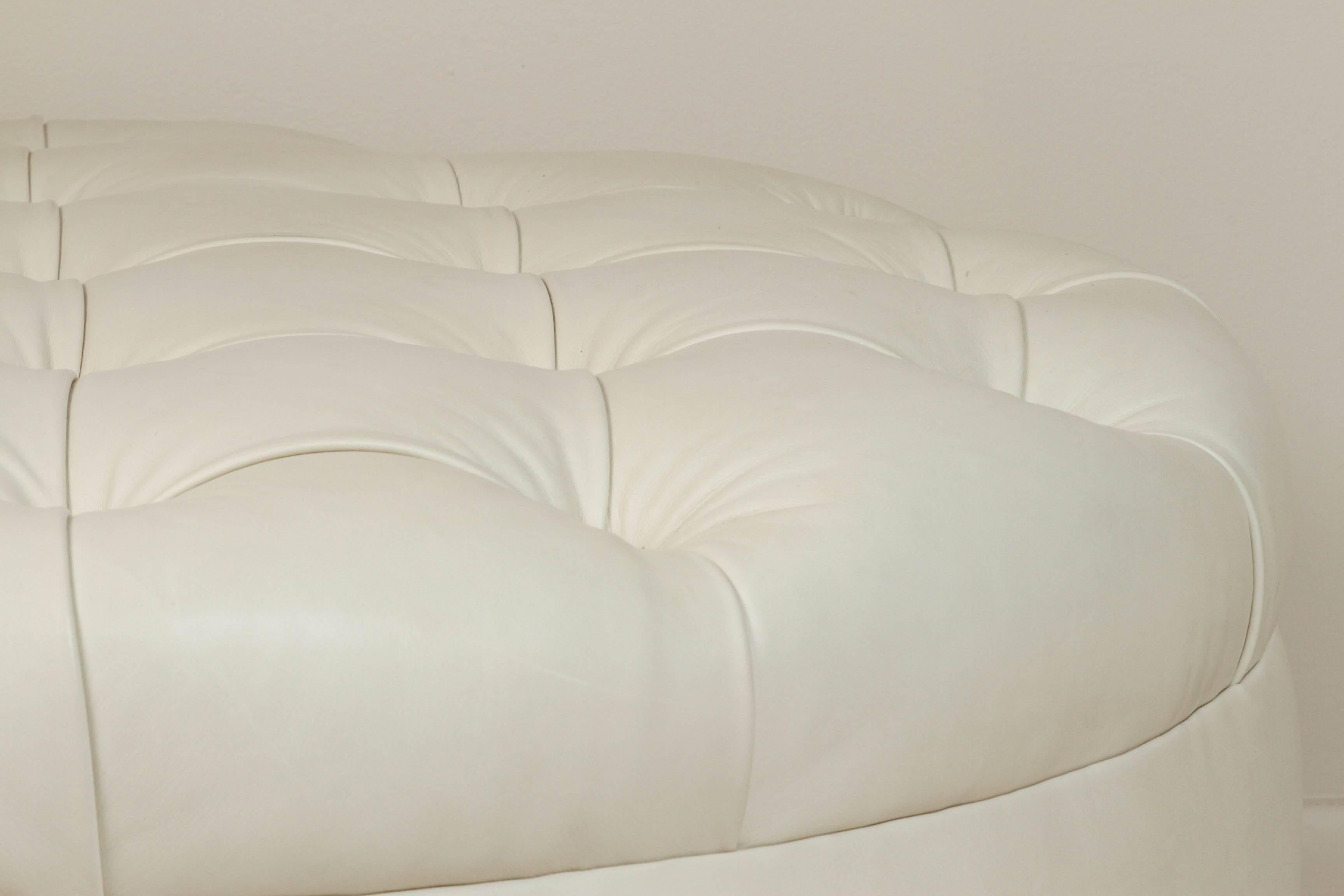 20th Century Leather Tufted French, 1960s Ottoman For Sale