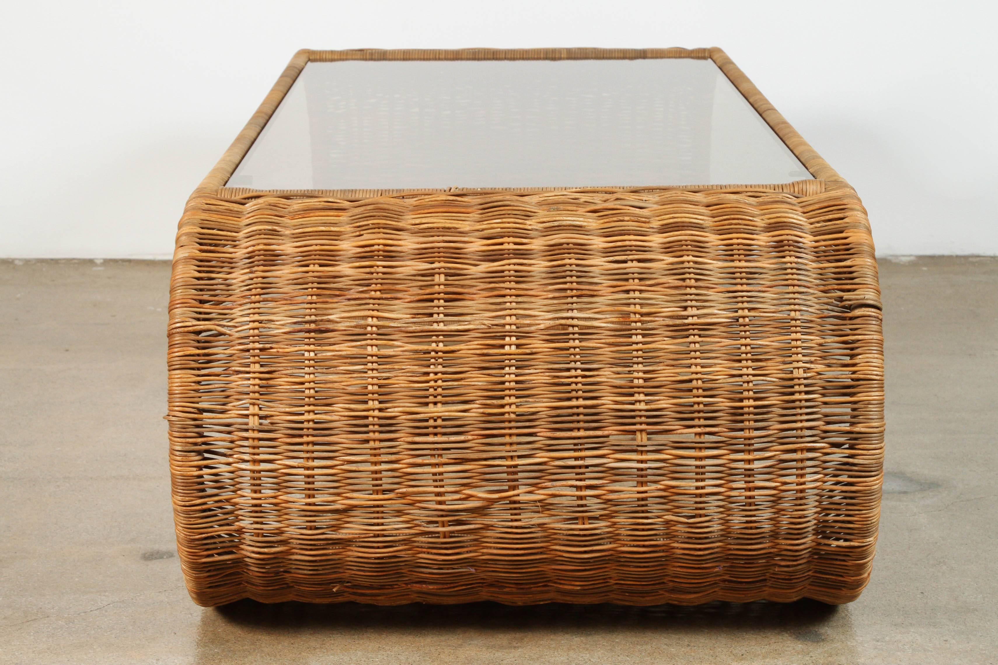 Rattan Vintage Coffee Table For Sale 1