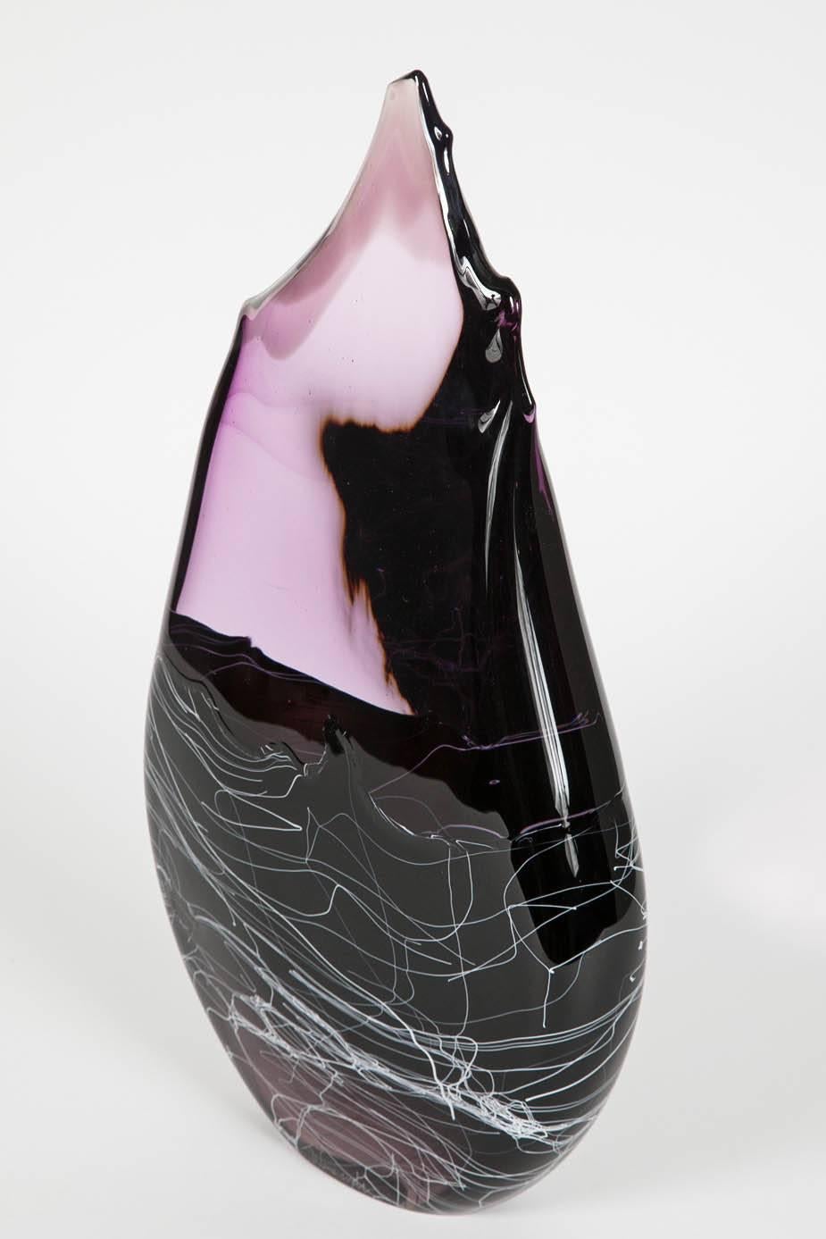 Organic Modern Purple Metamorphic, a purple, white & black glass sculpture by James Alexander