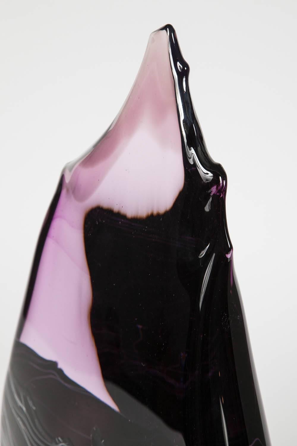 British Purple Metamorphic, a purple, white & black glass sculpture by James Alexander