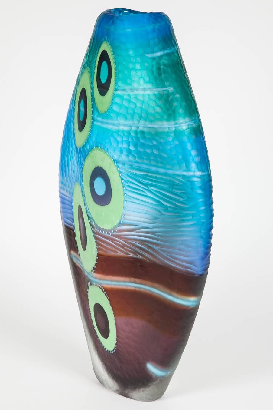 Modern Evviva III, a mixed coloured sculptural glass vase by Marco & Mattia Salvadore