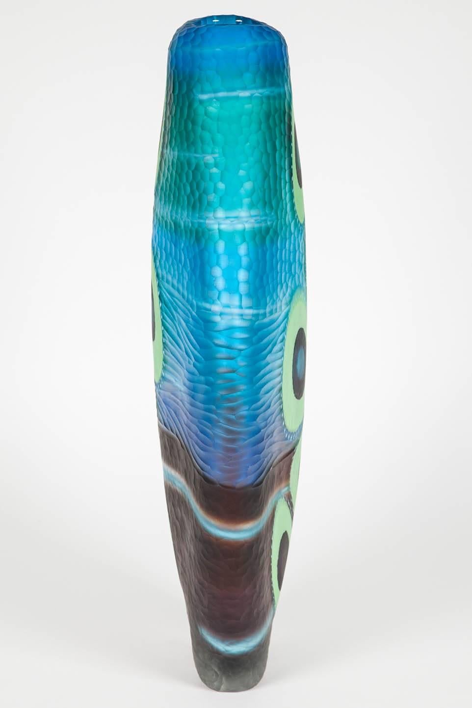 Italian Evviva III, a mixed coloured sculptural glass vase by Marco & Mattia Salvadore