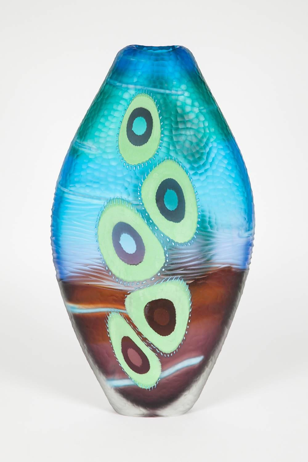 Hand-Crafted Evviva III, a mixed coloured sculptural glass vase by Marco & Mattia Salvadore