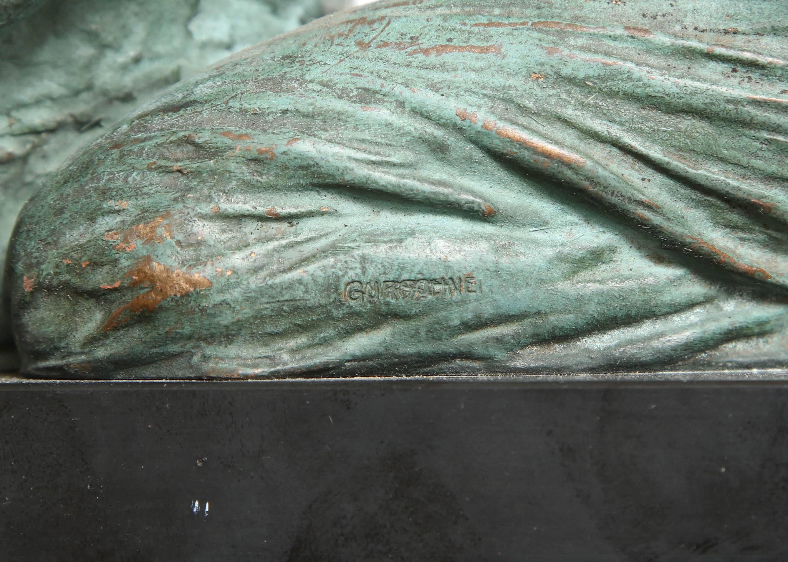 Large Bronze Inkwell by Gustav Gurschner 2