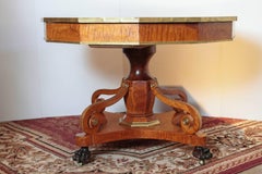 19th Century Biedermeier and Brass Inlayed Center Table
