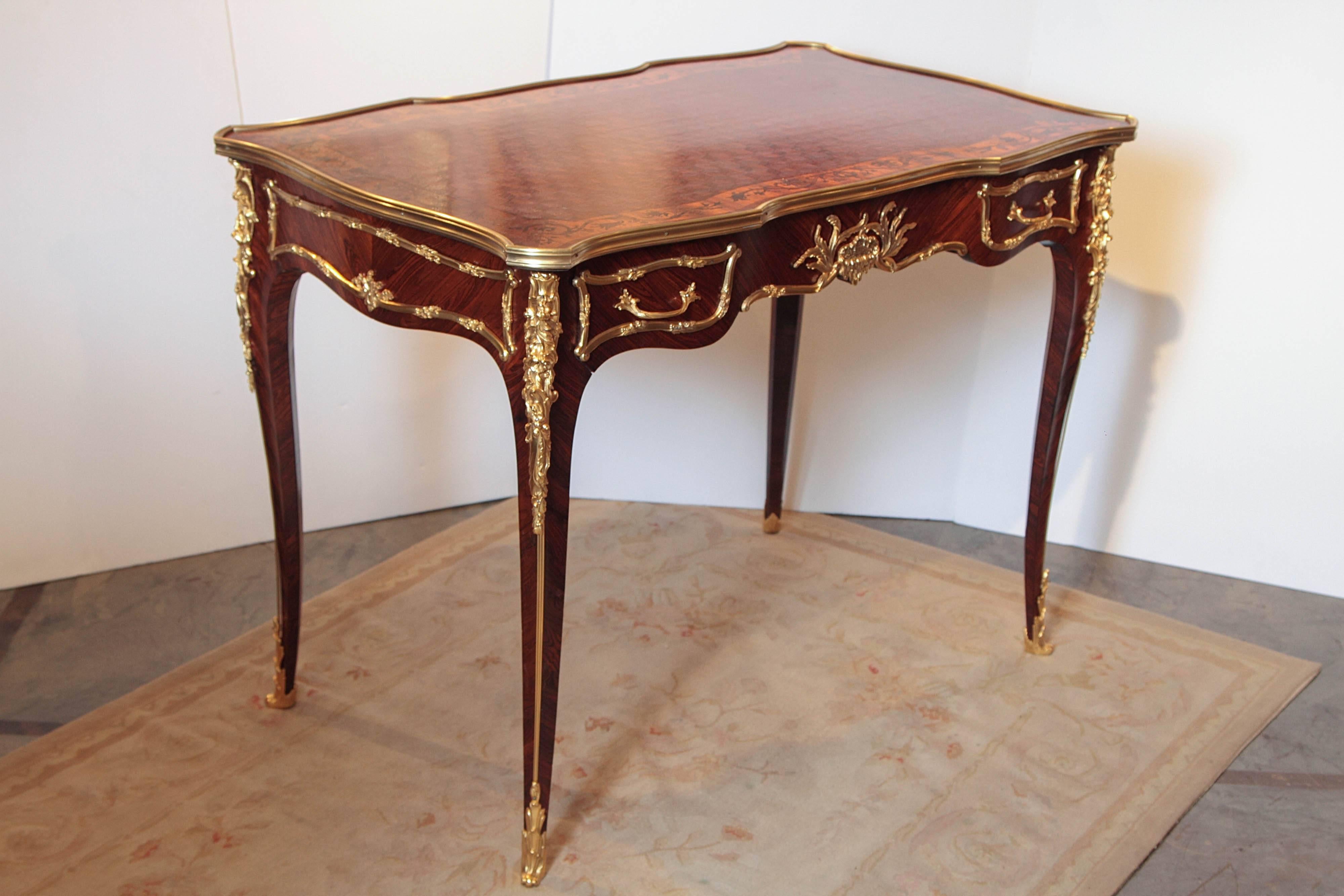 19th Century French Louis XV Writing Desk by Francois Linke In Excellent Condition In Dallas, TX