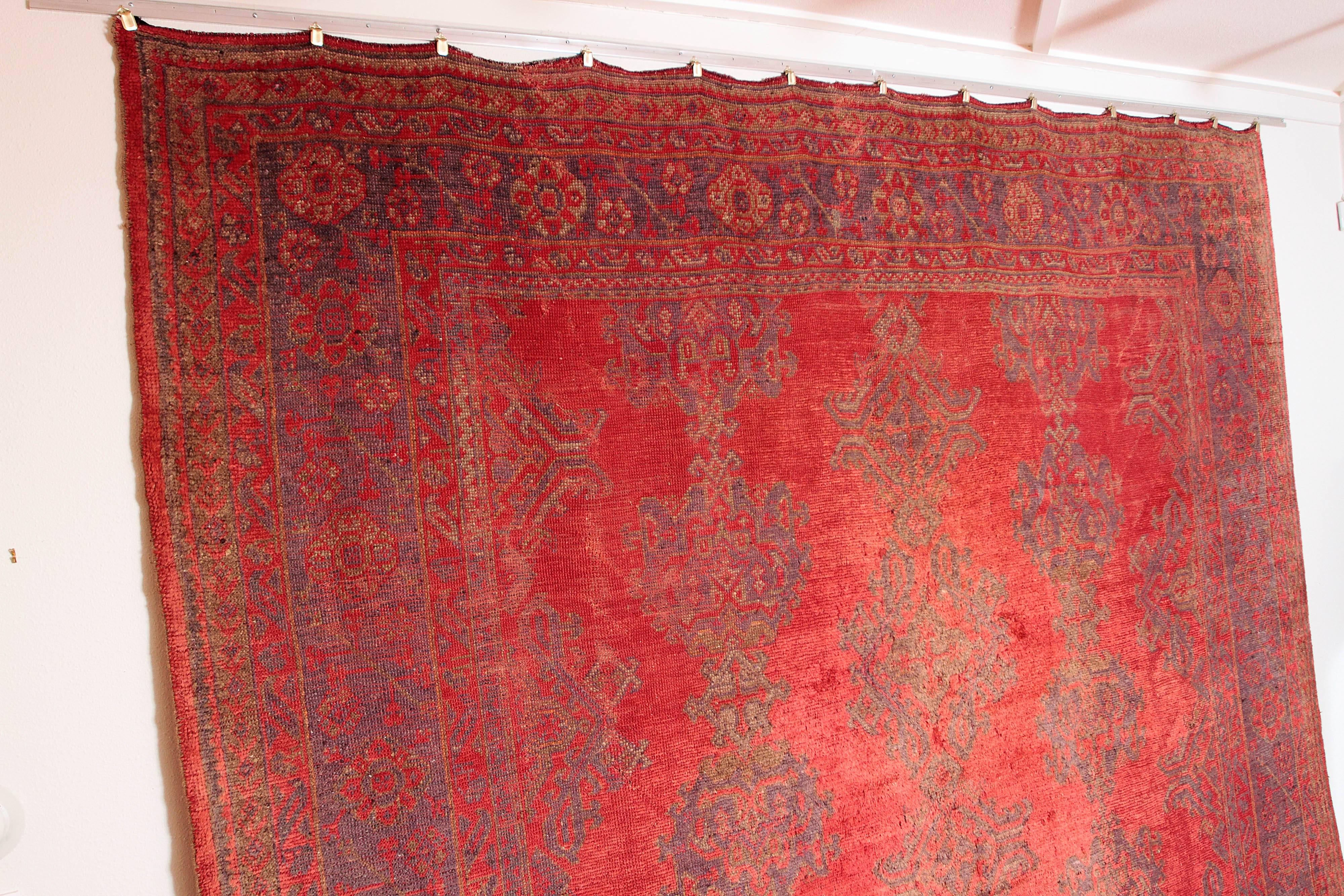 Antique Turkish Oushak Carpet In Good Condition In Dallas, TX