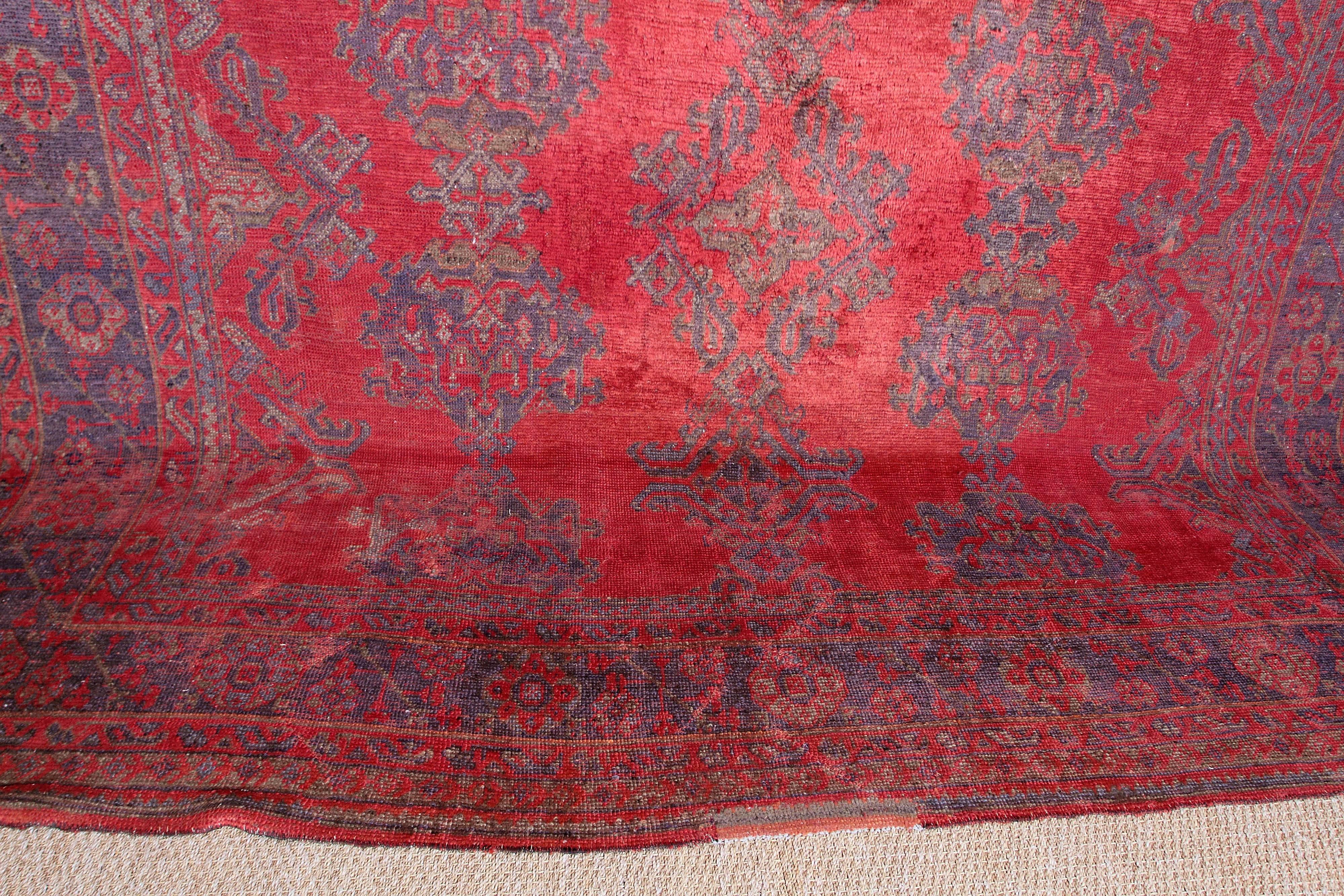 Antique Turkish Oushak Carpet 4