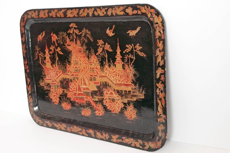 Vintage Lacquer Tray at 1stDibs