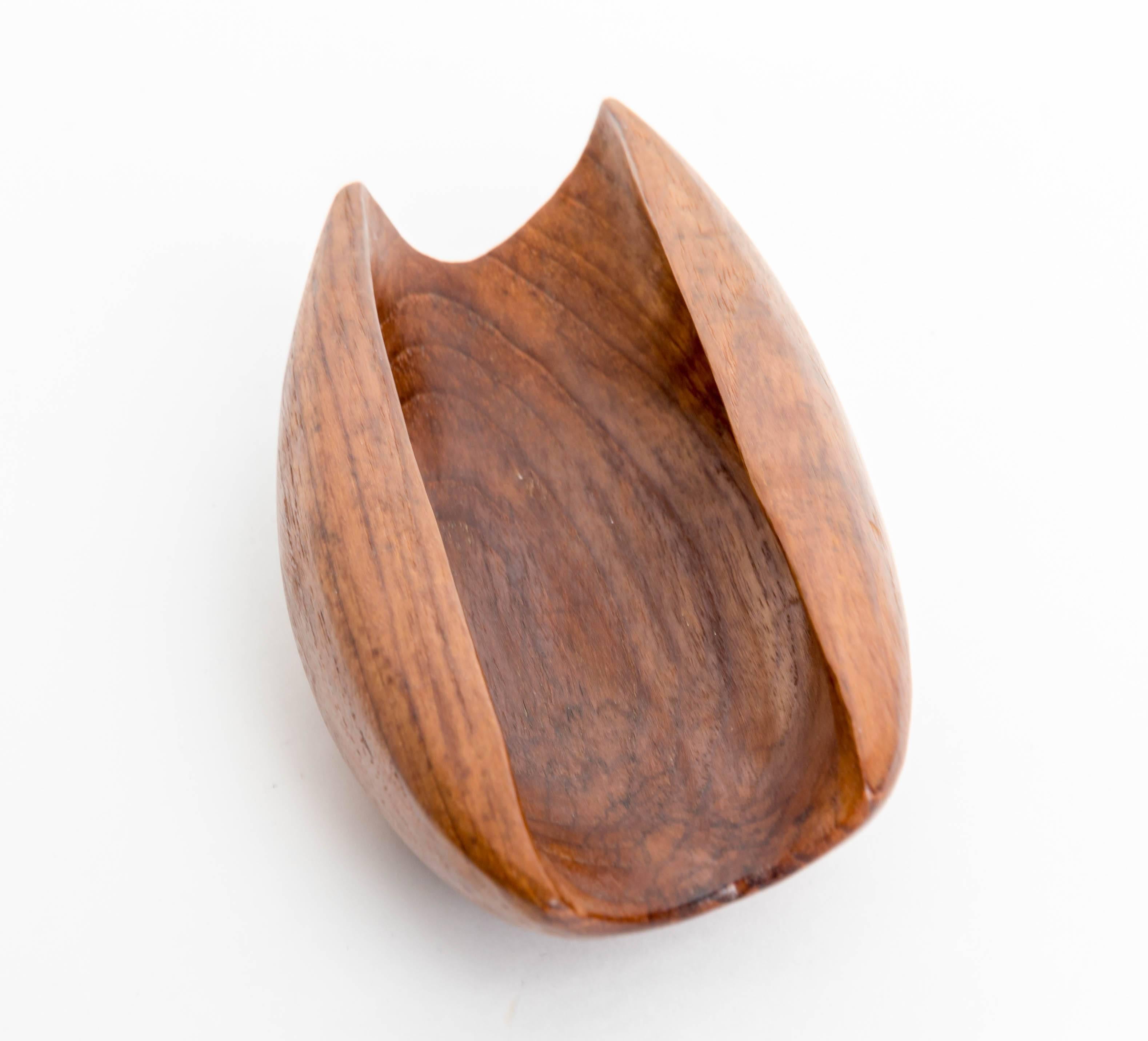 Hand-Carved Seven Pieces Solid Teak Vessels Carved from Single Pieces of Wood