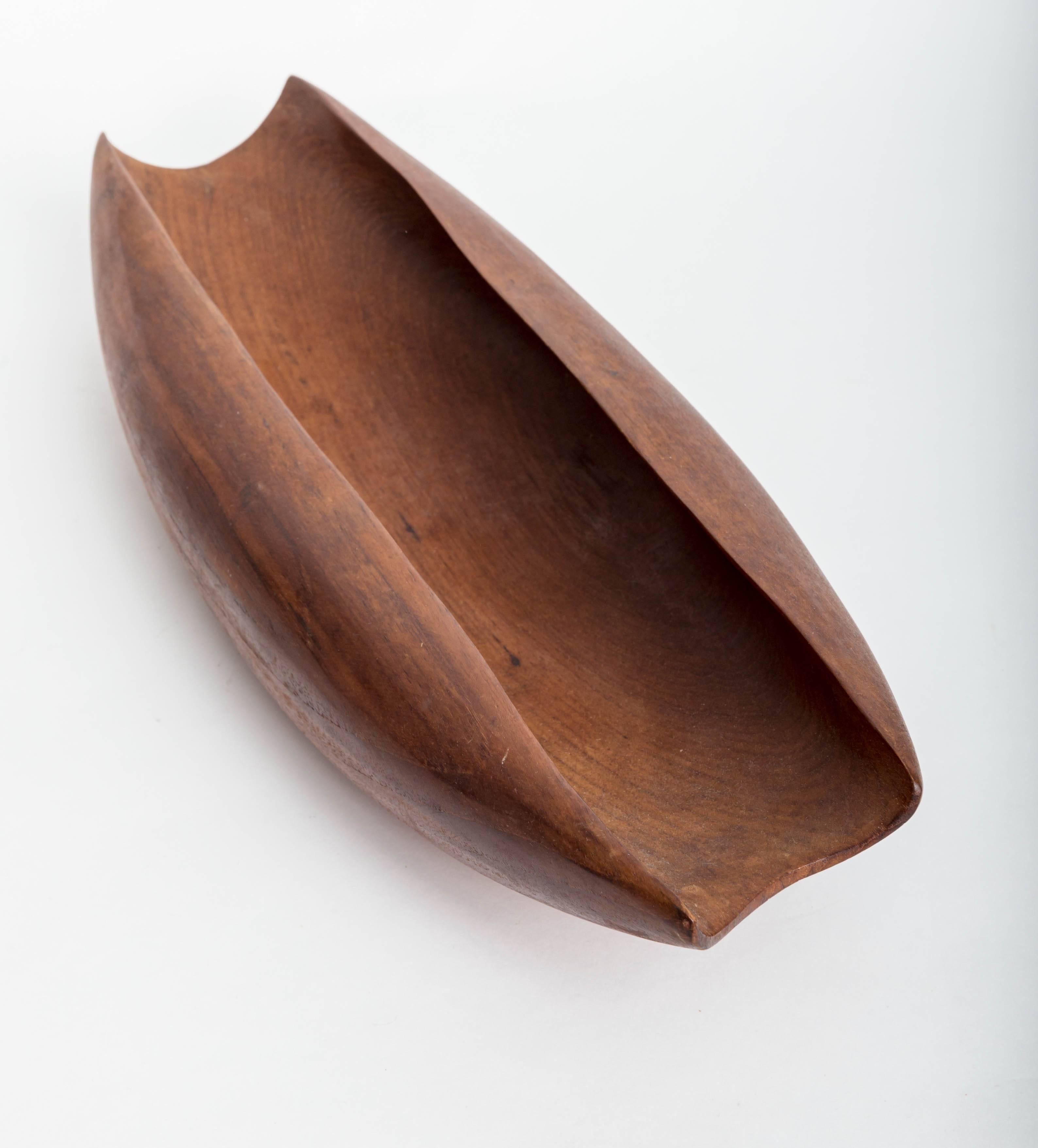 20th Century Seven Pieces Solid Teak Vessels Carved from Single Pieces of Wood