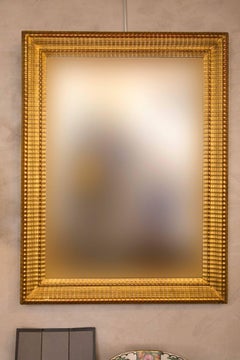 French 19th Century Gilt Mirror with Rippled Border