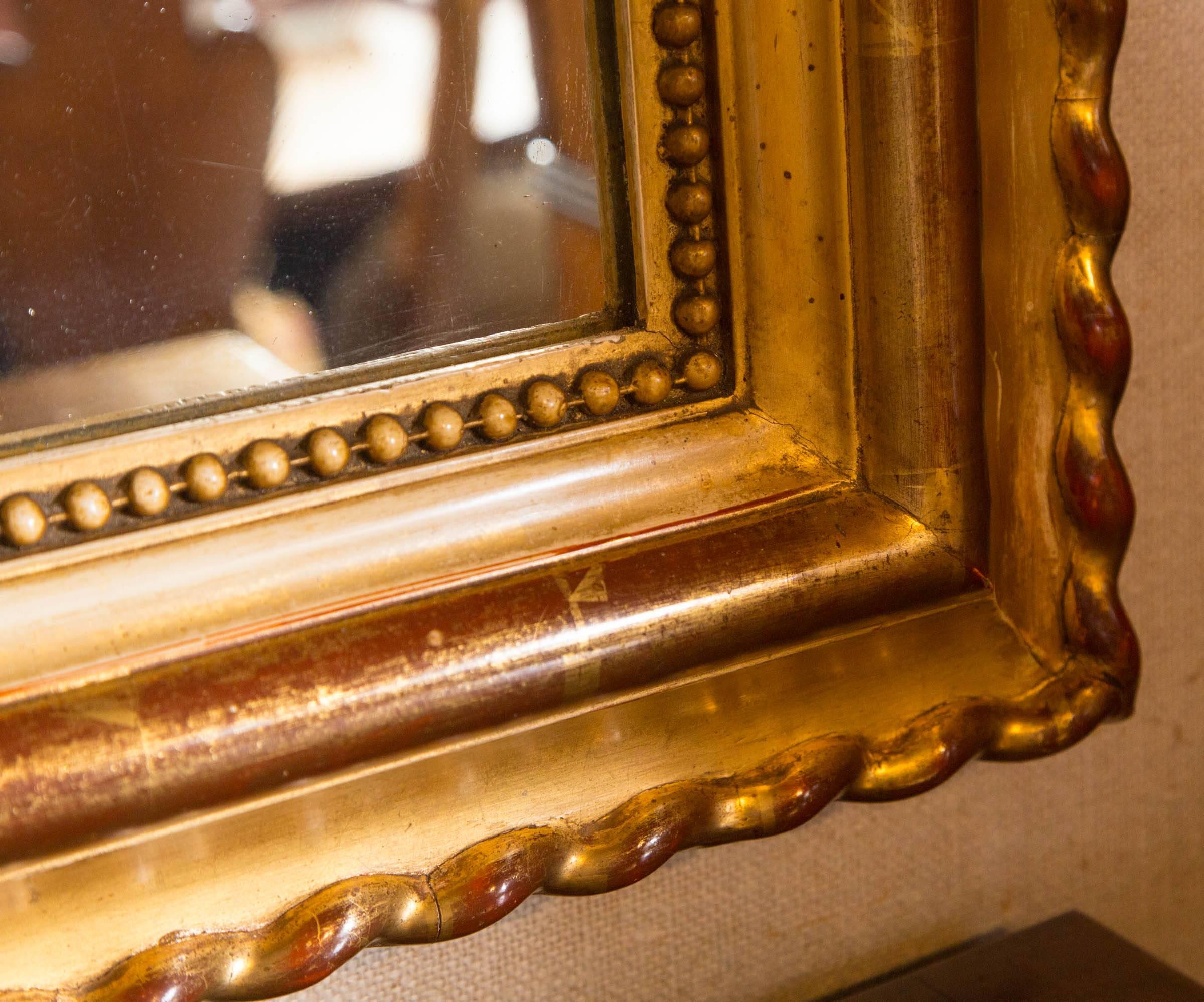 19th Century French Giltwood Mirror In Excellent Condition In Woodbury, CT